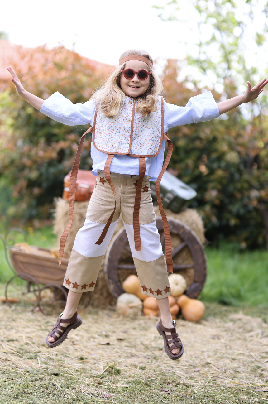 Yıldız Nakışlı İki Renkli Pantolon