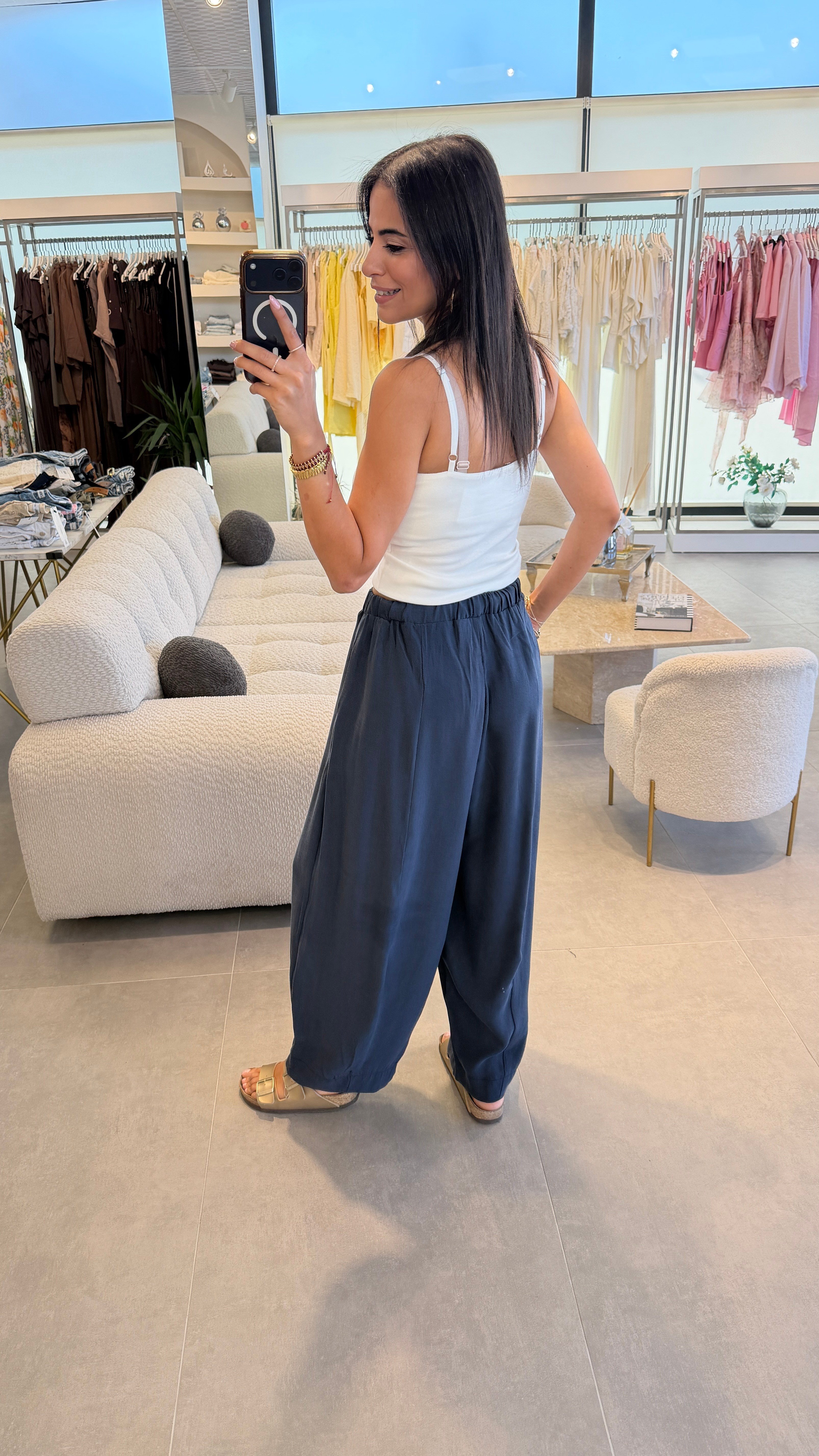  MODAL TENSEL ŞALVAR MODEL  PANTOLON  LACİVERT