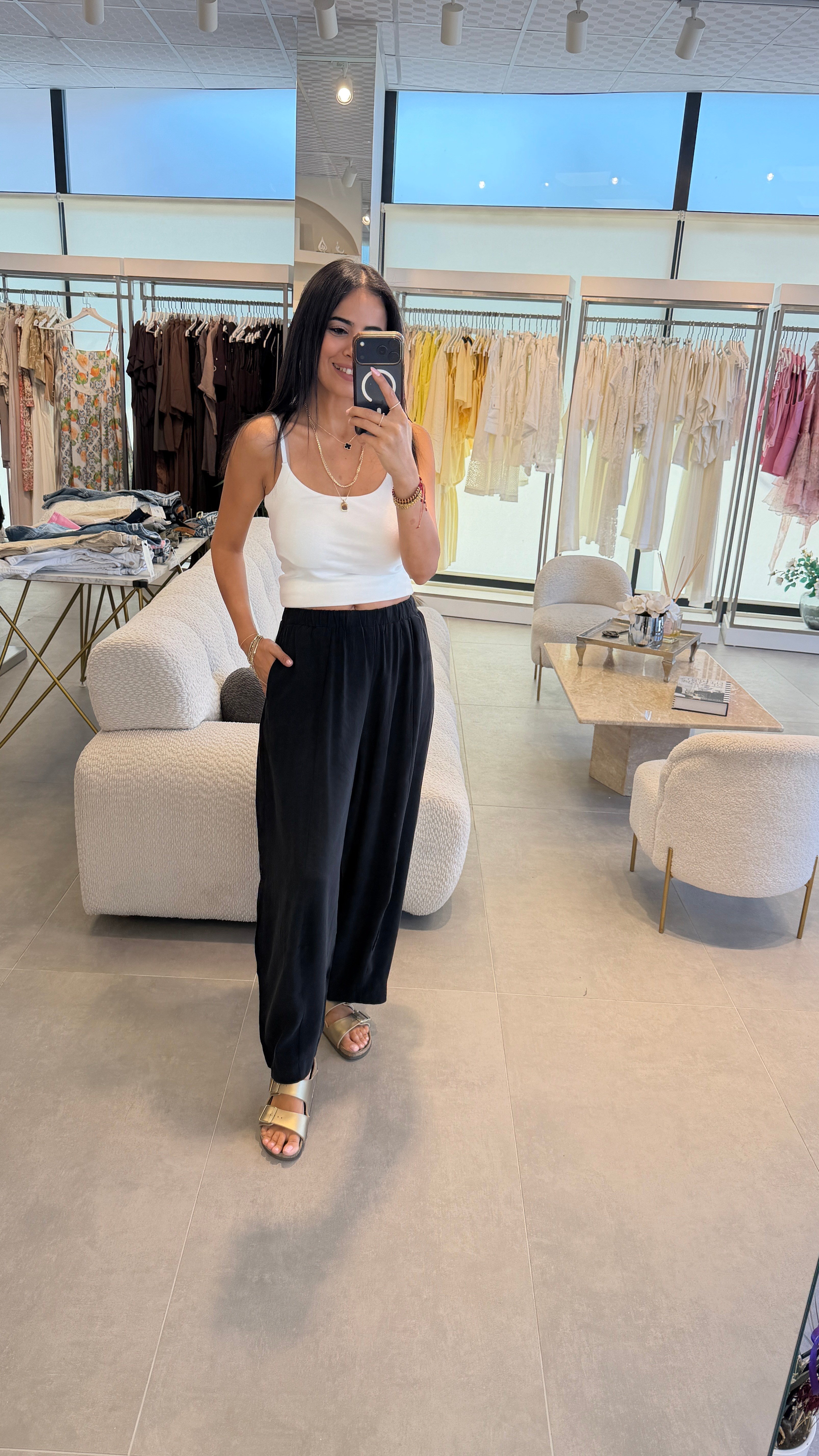  MODAL TENSEL ŞALVAR MODEL  PANTOLON  SİYAH