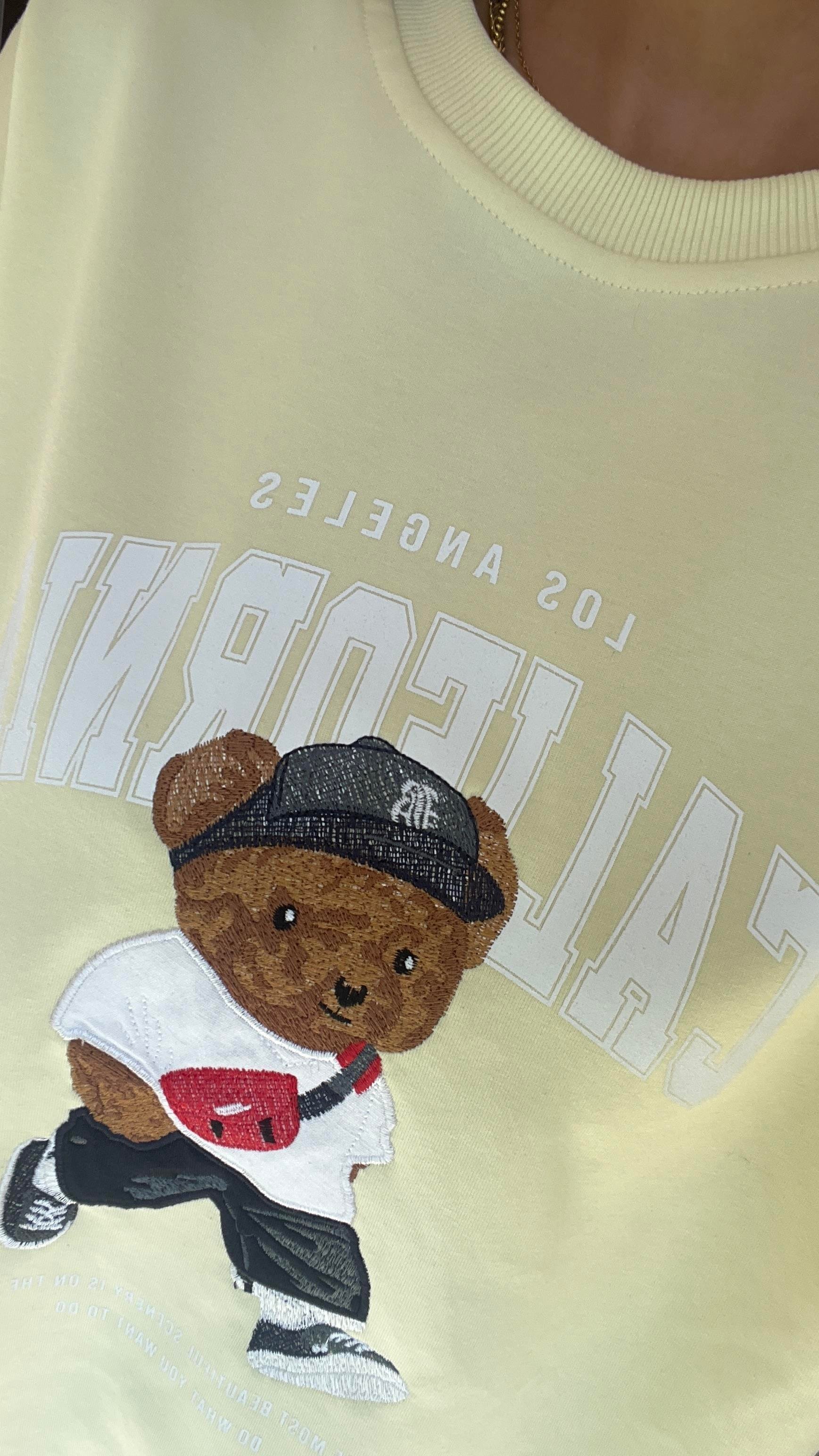 10418CALİFORNIA BEAR SWEAT SARI