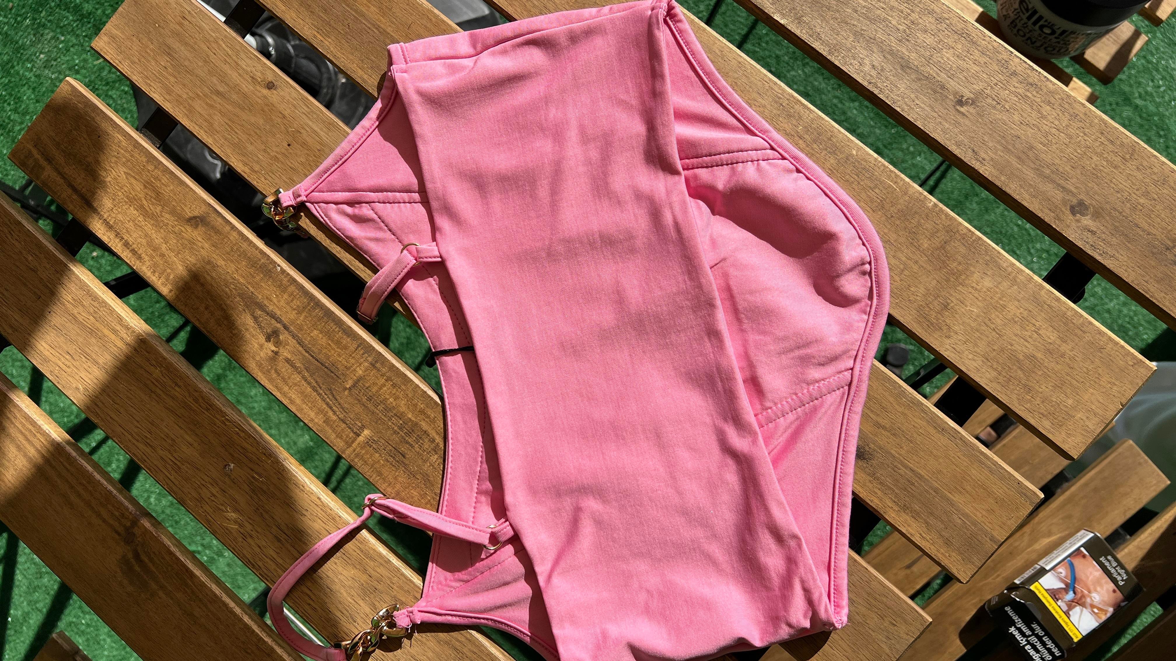 16156 ÖRME ASKILI CROP PEMBE