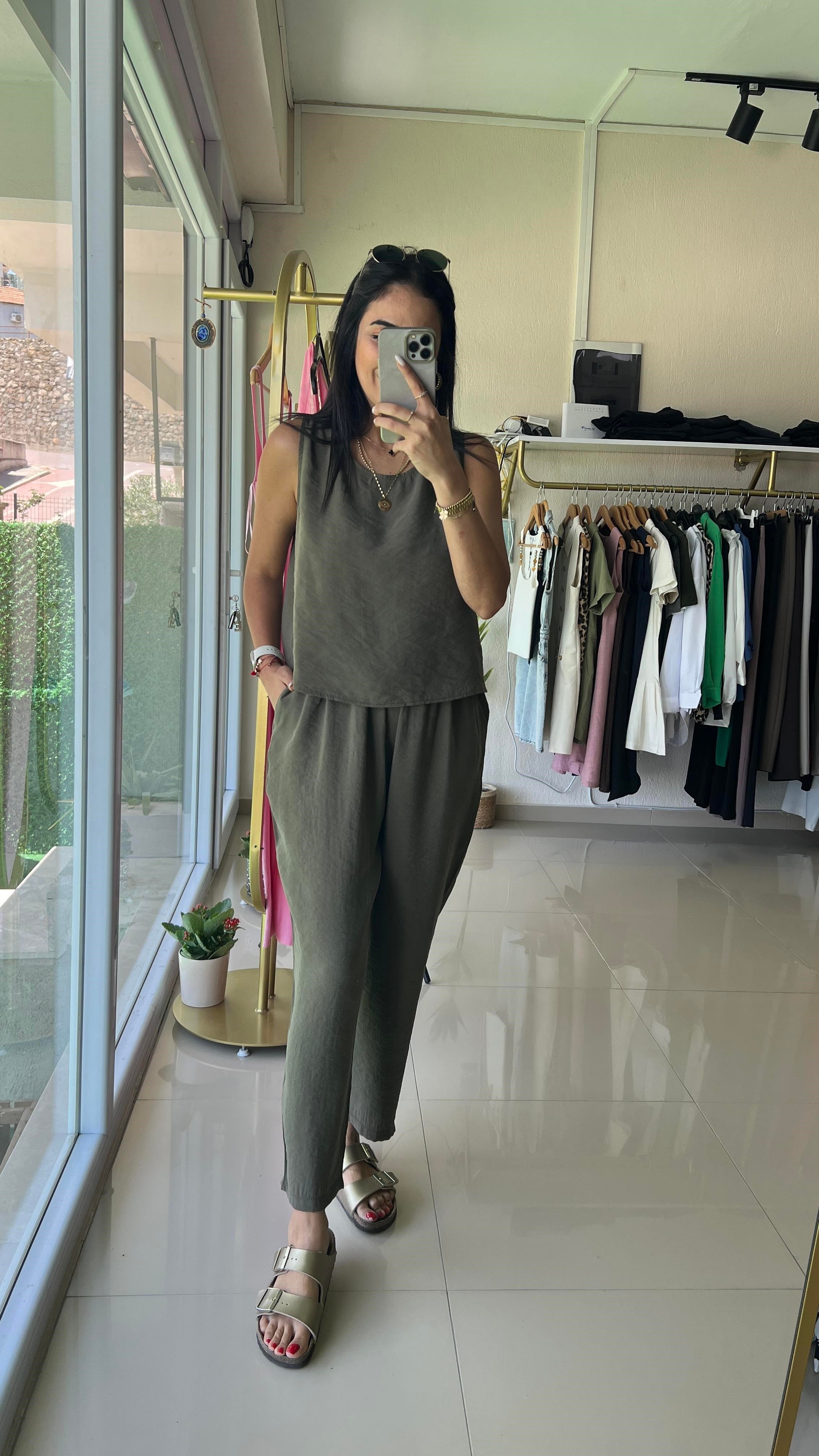 3089 Sofie Bluz Pantolon Takım  Haki