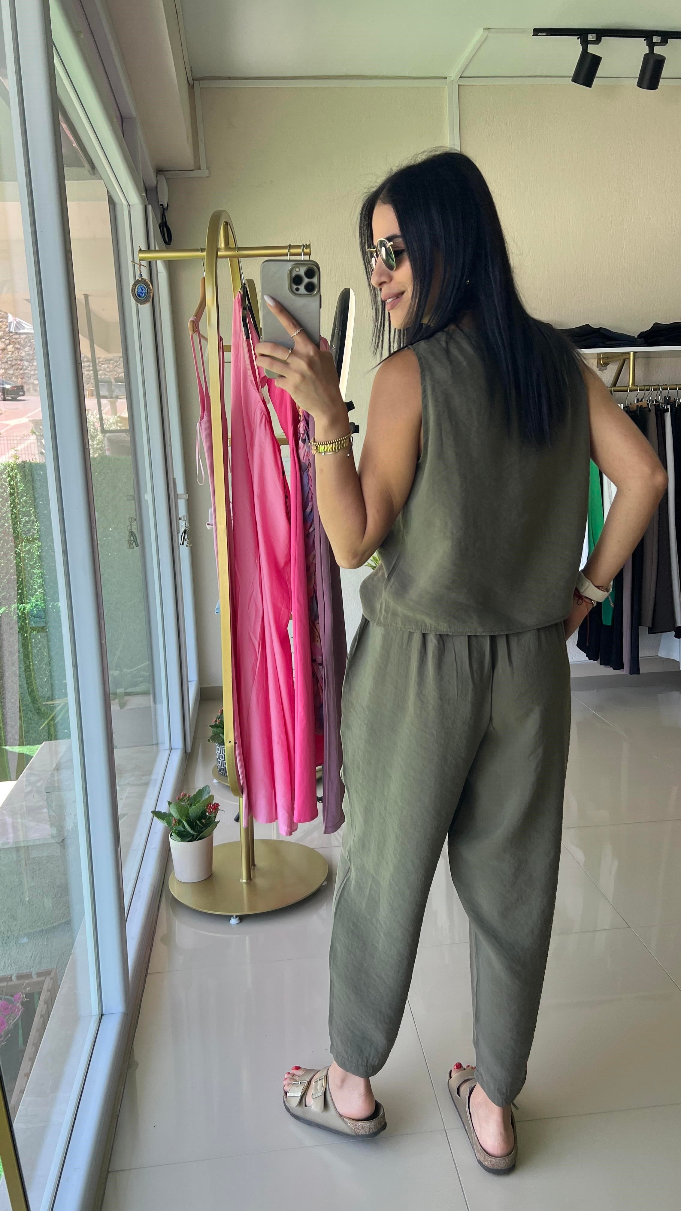 3089 Sofie Bluz Pantolon Takım  Haki