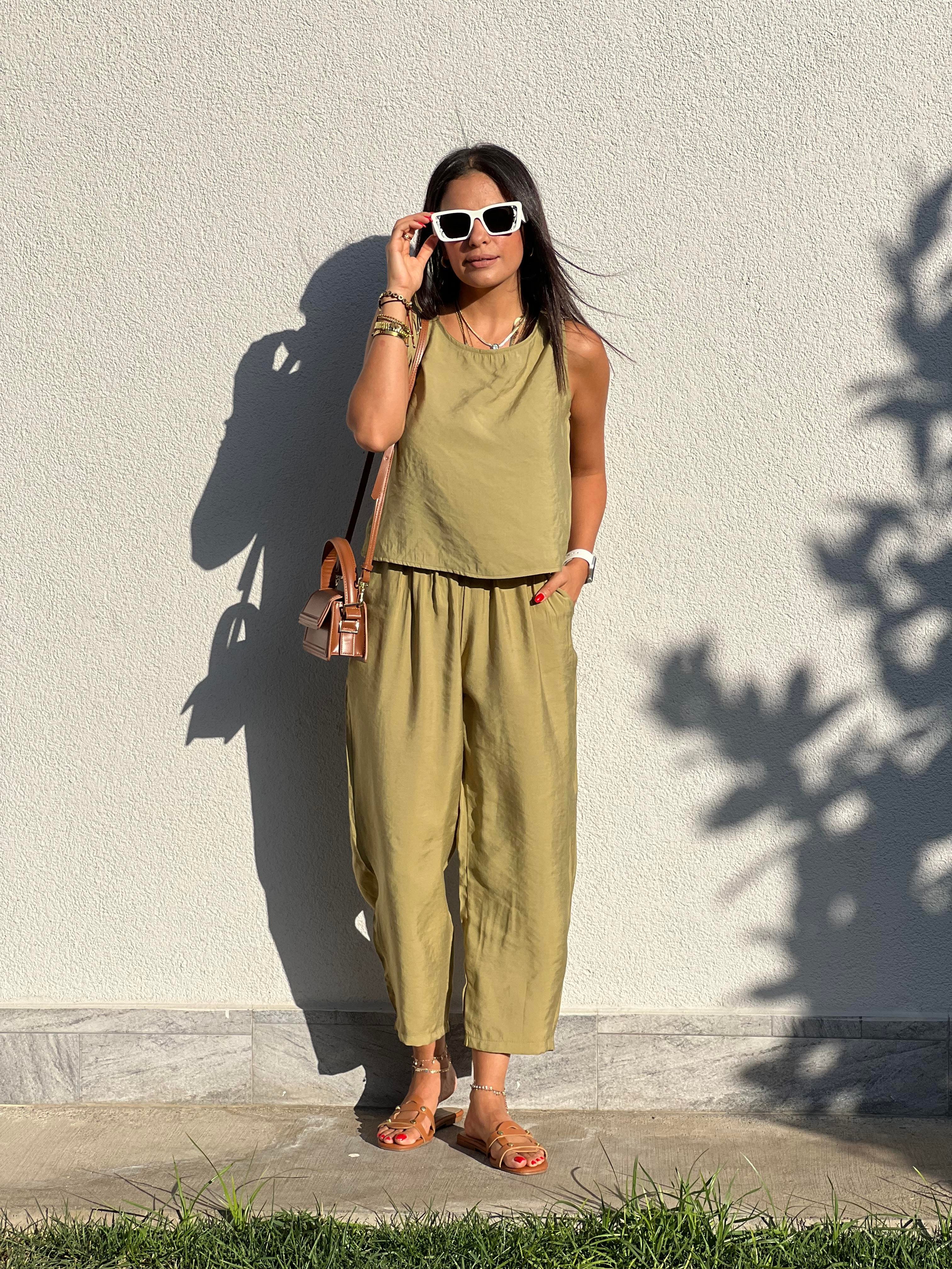 3089 Sofie Bluz Pantolon Takım Haki