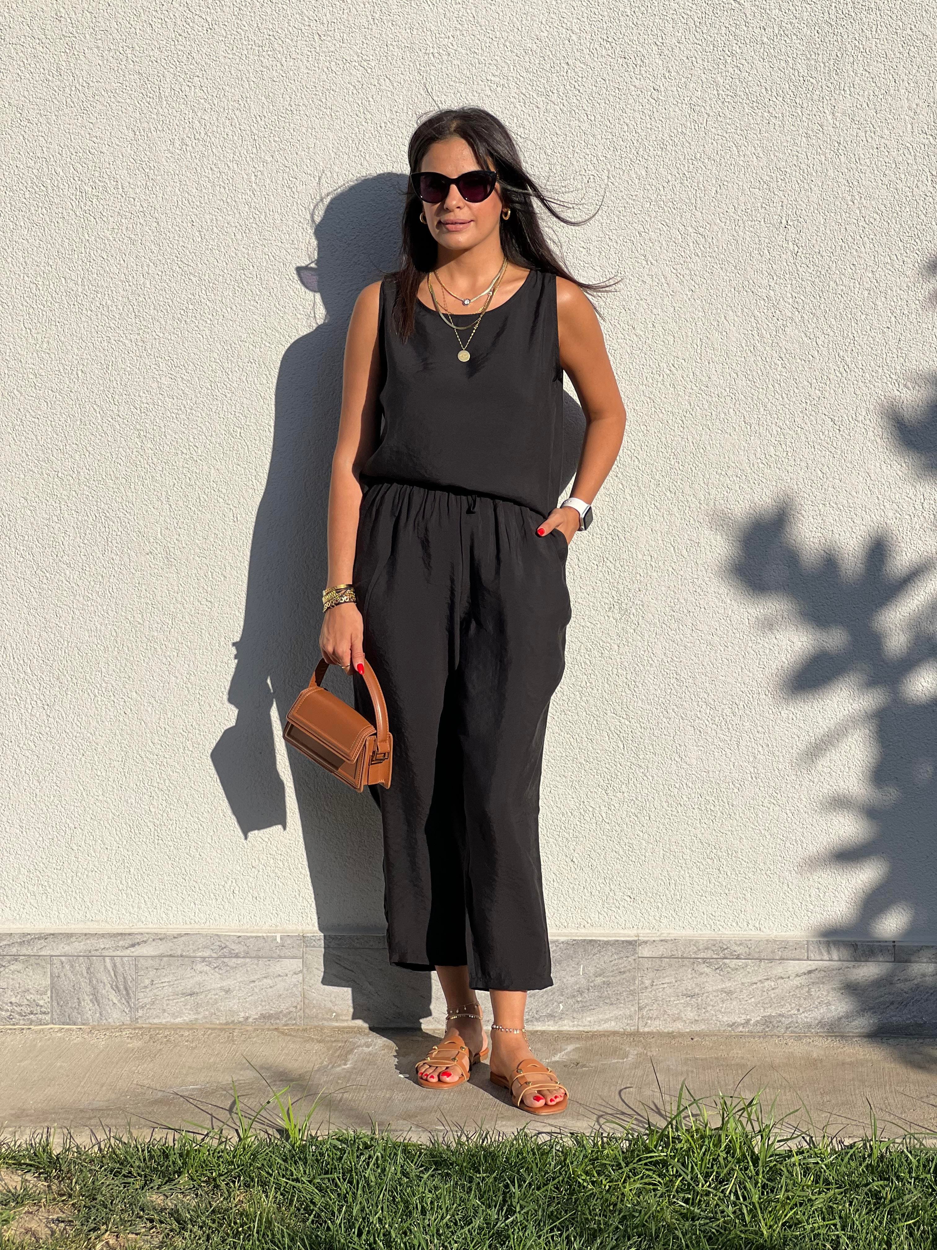 3089 Sofie Bluz Pantolon Takım Siyah
