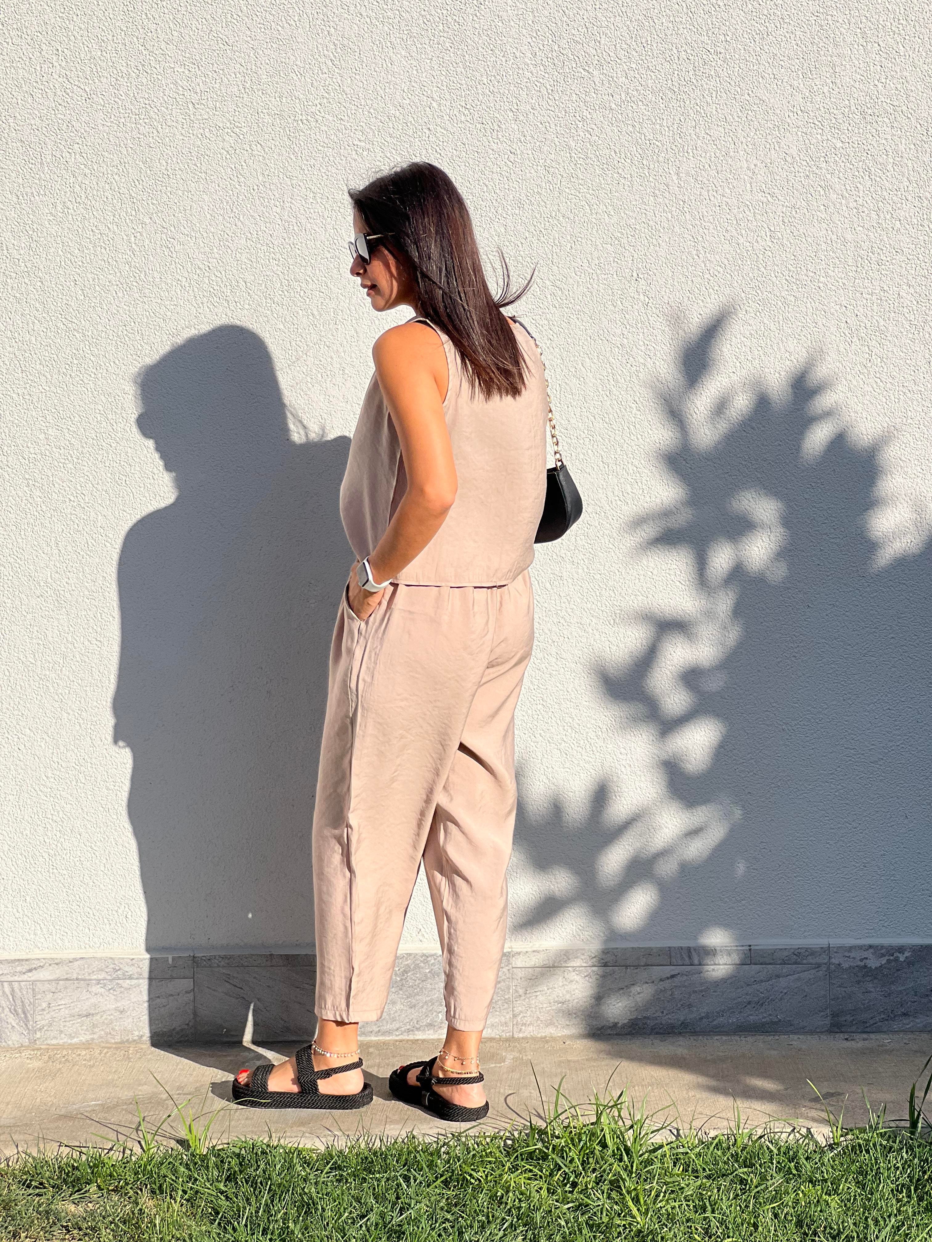 3089 Sofie Bluz Pantolon Takım Vizon