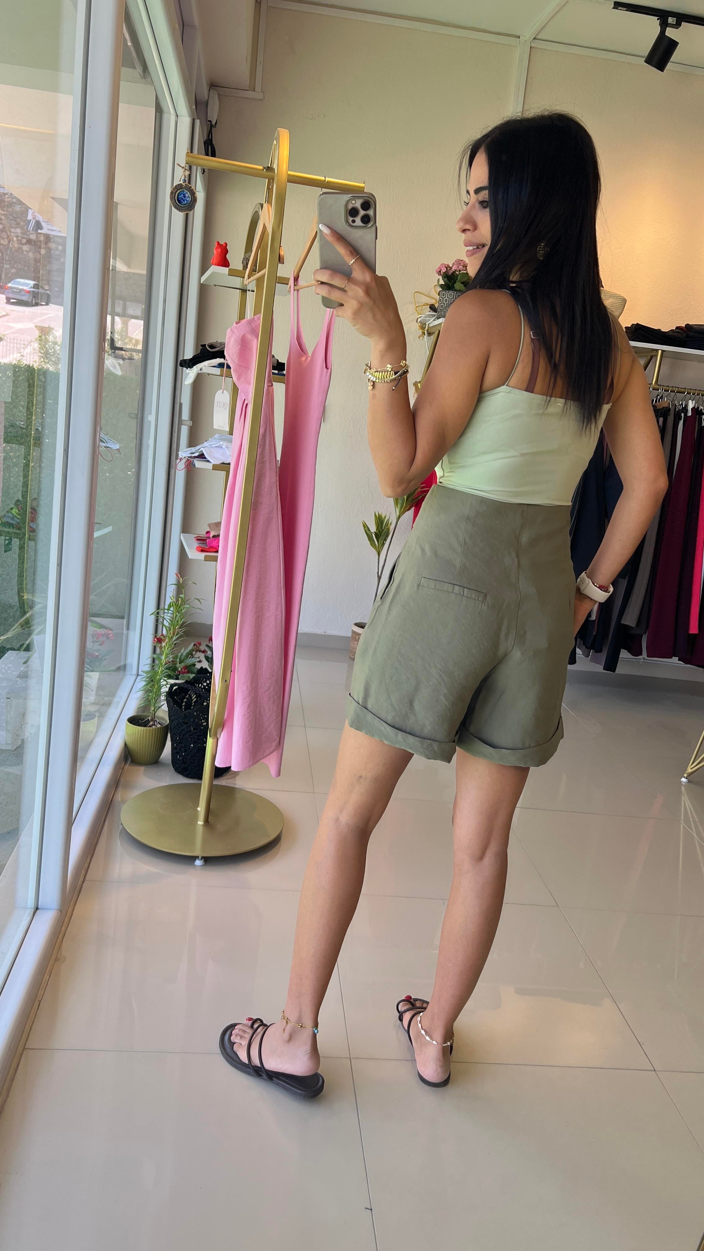 35072 TENSEL KUMAŞ ŞORT HAKİ