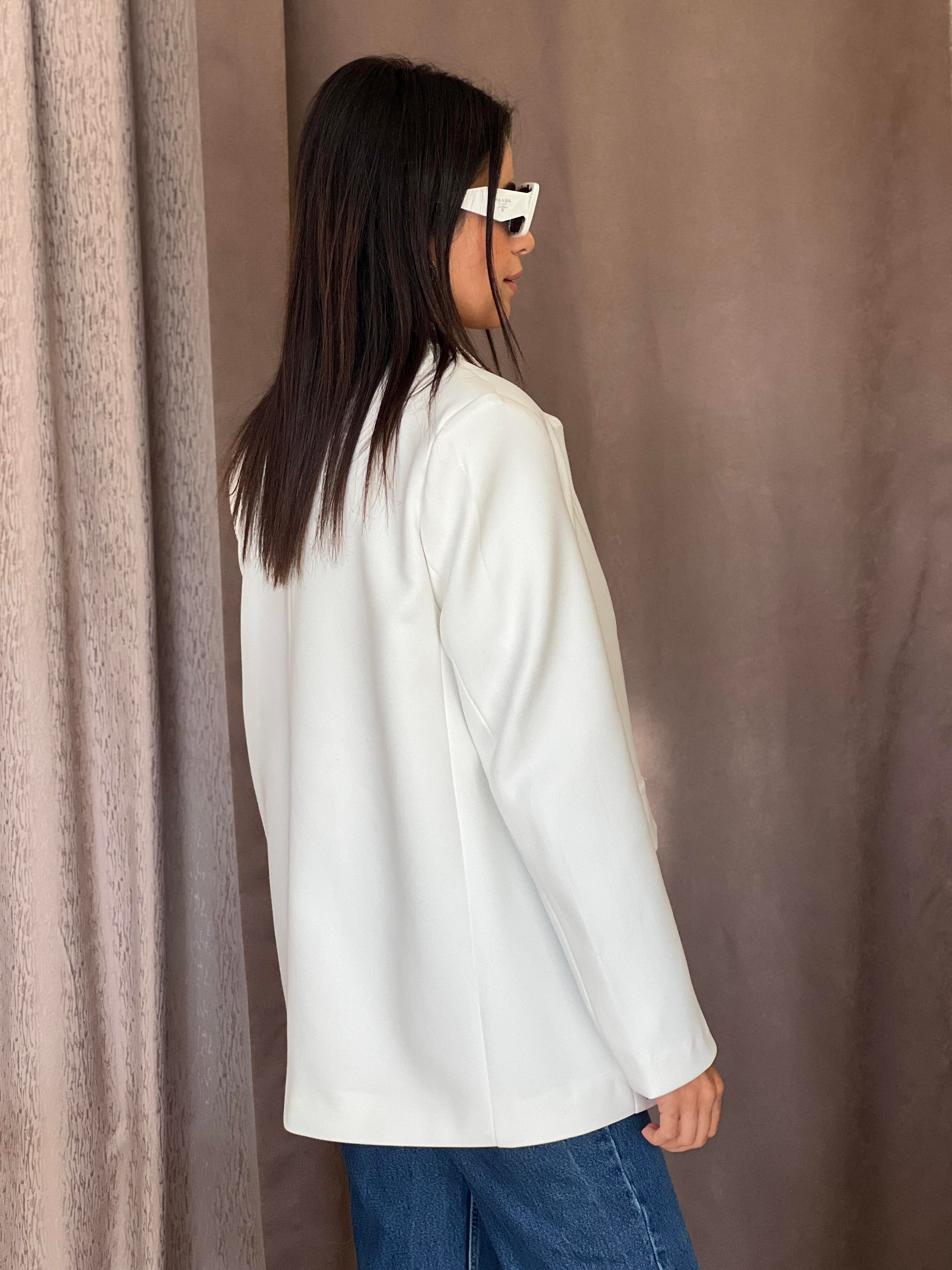 35433 SÜET BLAZER BEYAZ