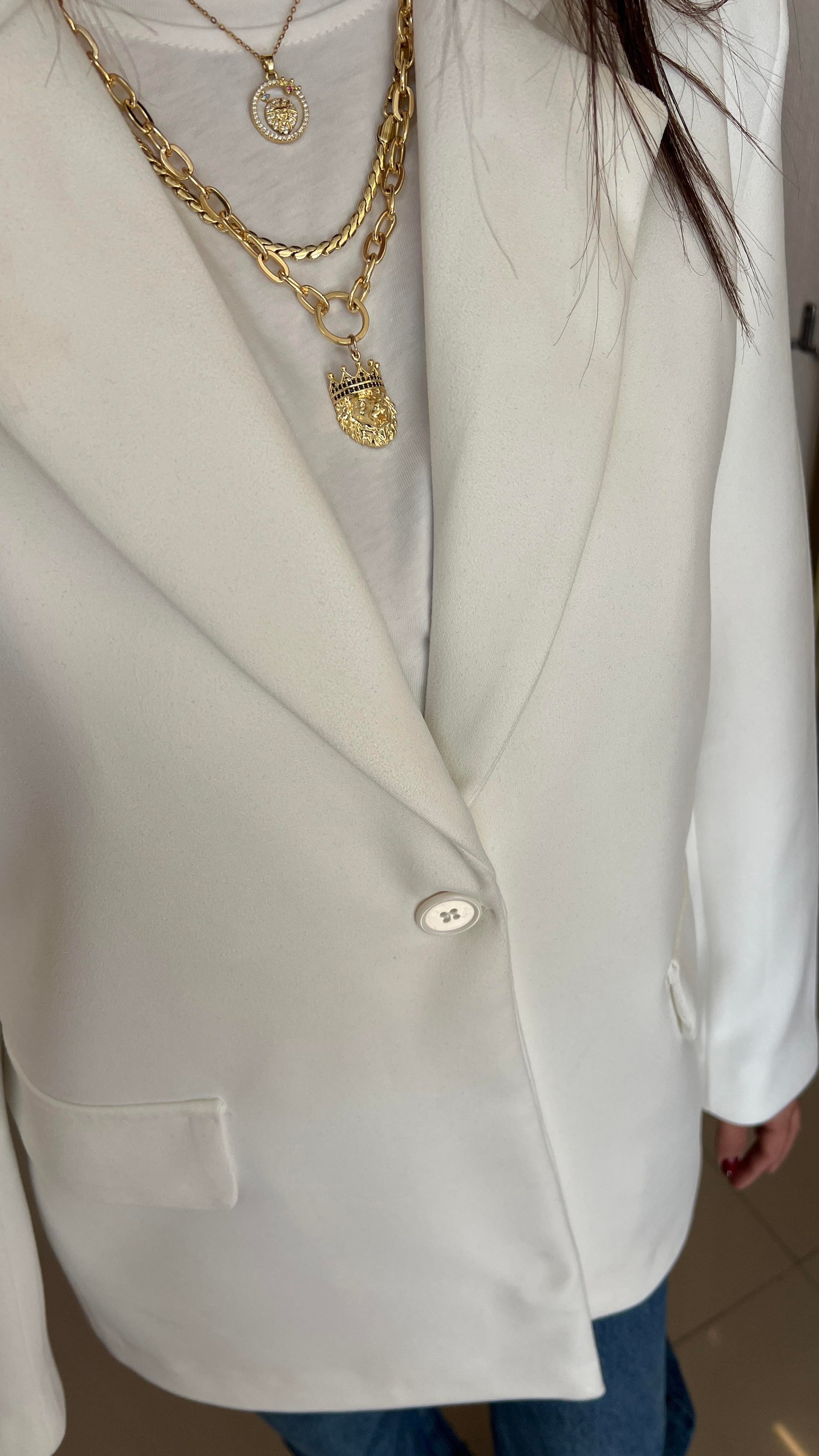35433 SÜET BLAZER BEYAZ