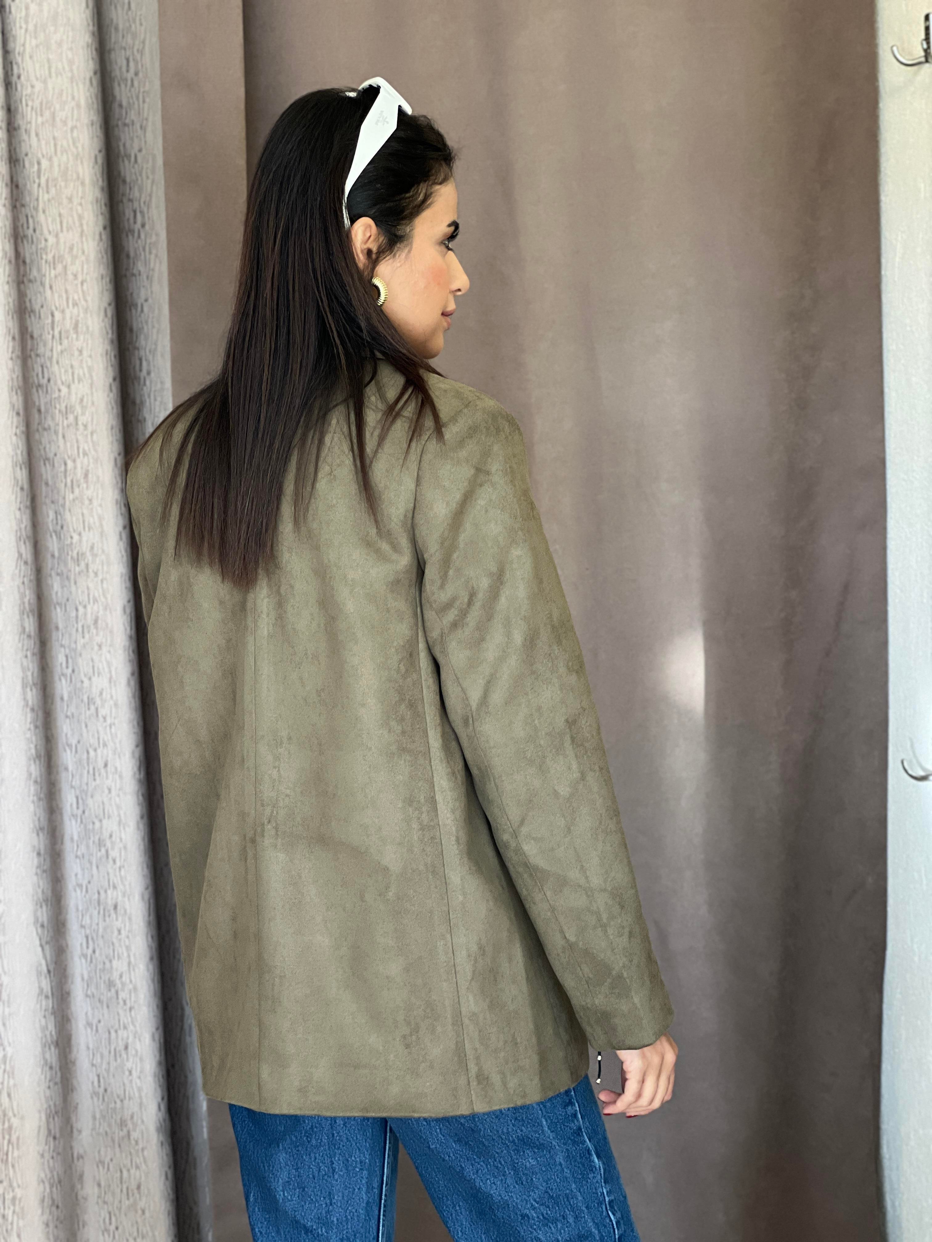 35433 SÜET BLAZER HAKİ