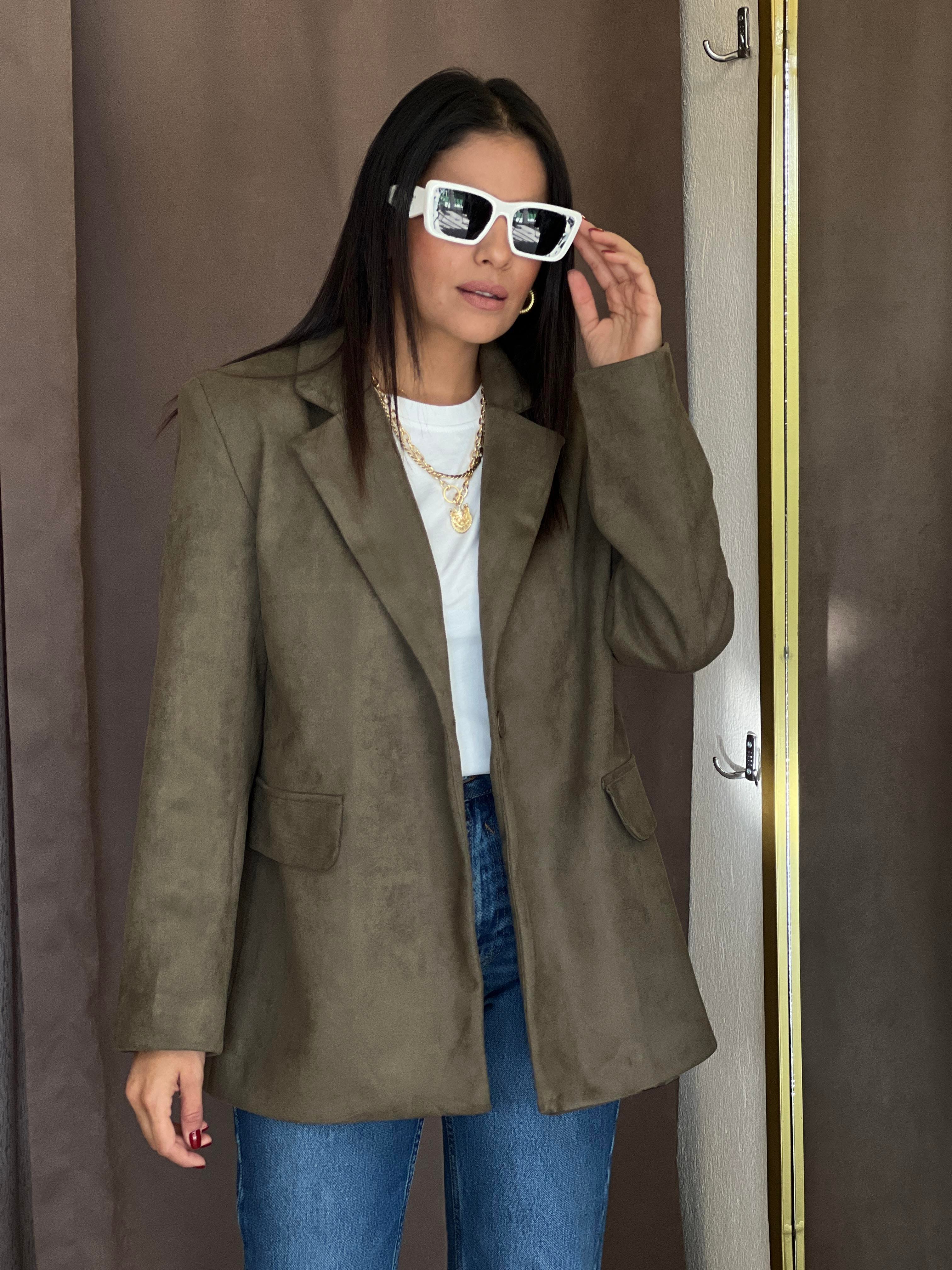35433 SÜET BLAZER HAKİ