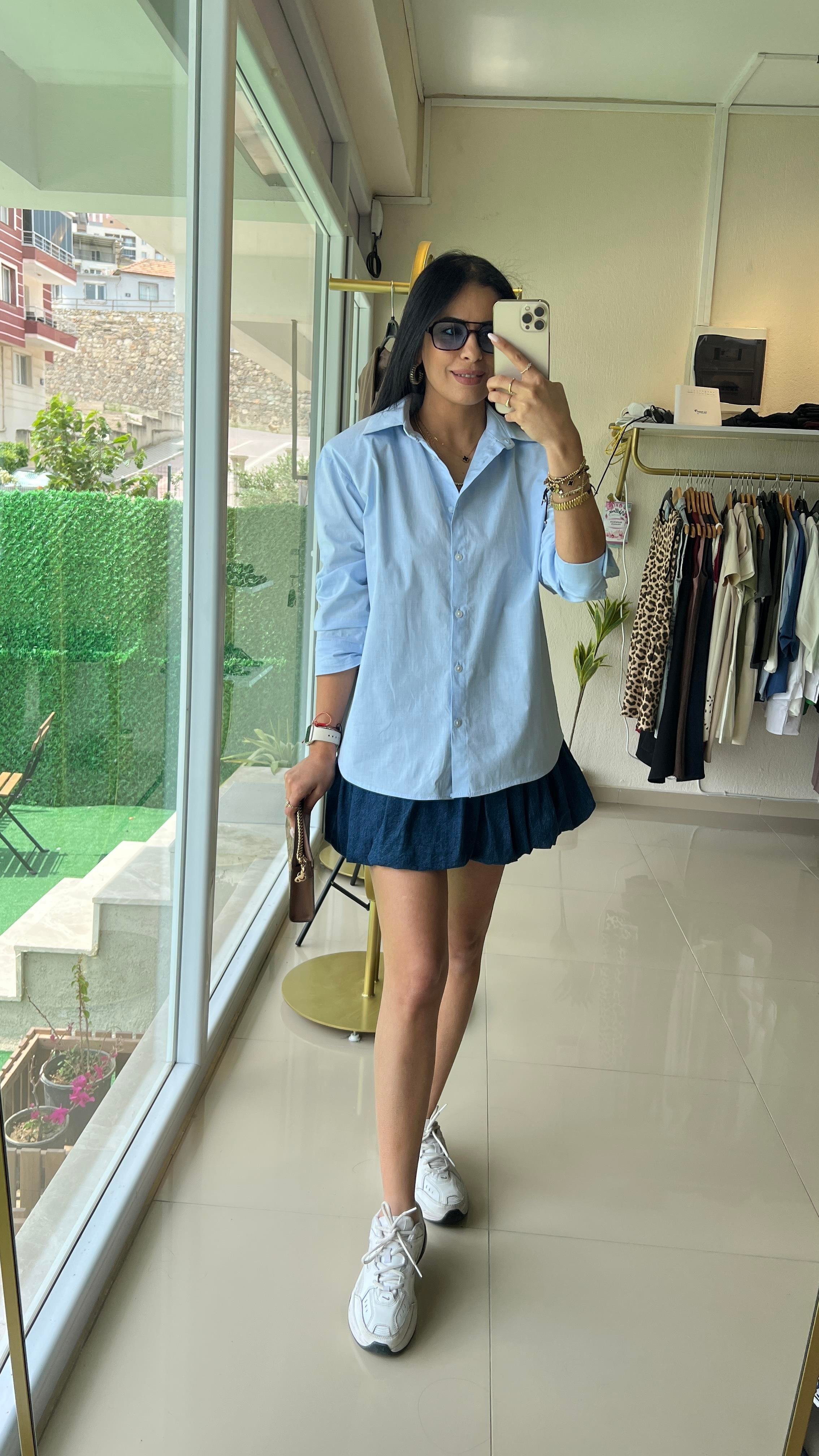 35911 VATKALI GÖMLEK BEBE MAVİ