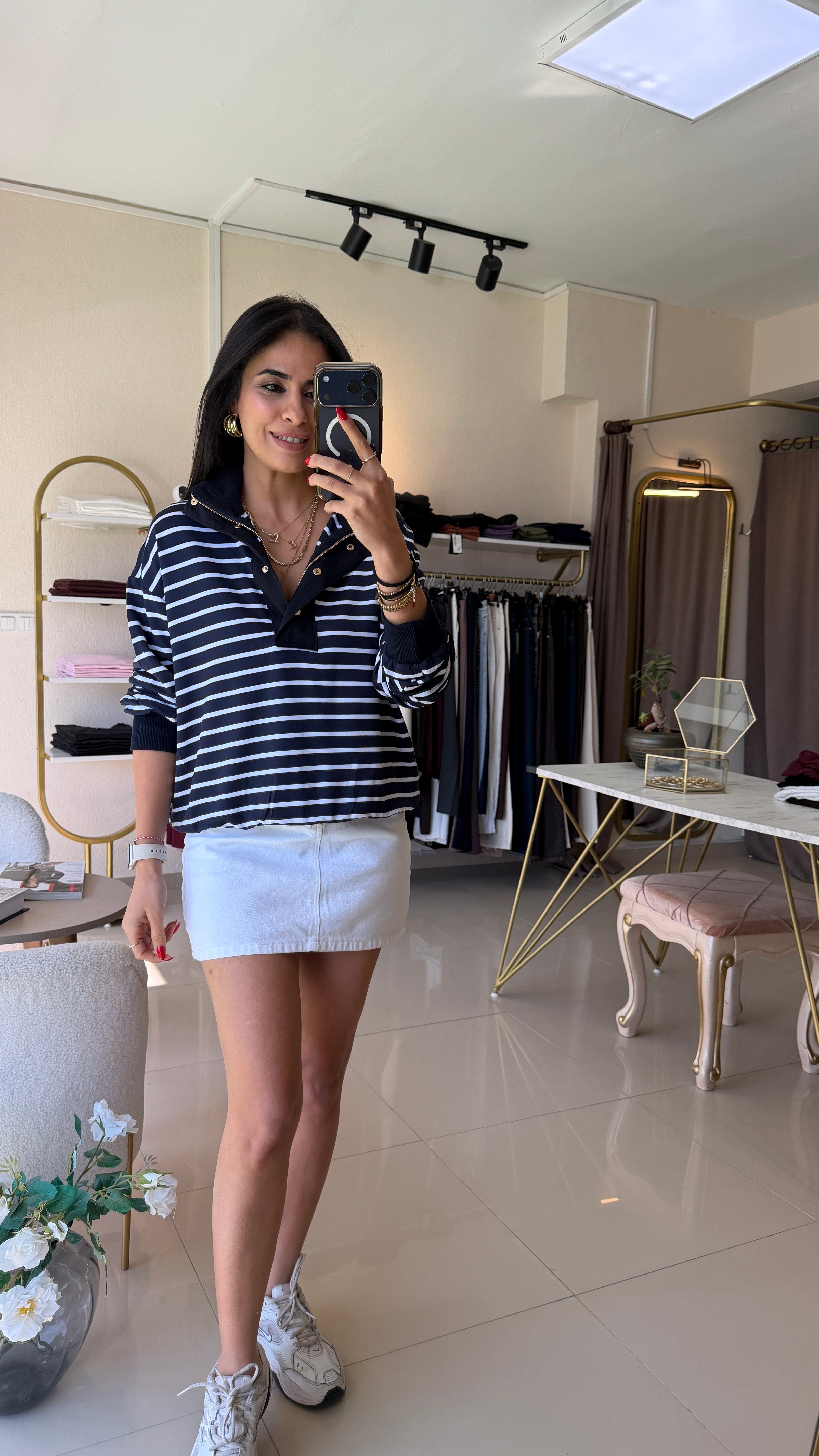 37187 TASARIM MODEL ÇİZGİLİ SWEAT
