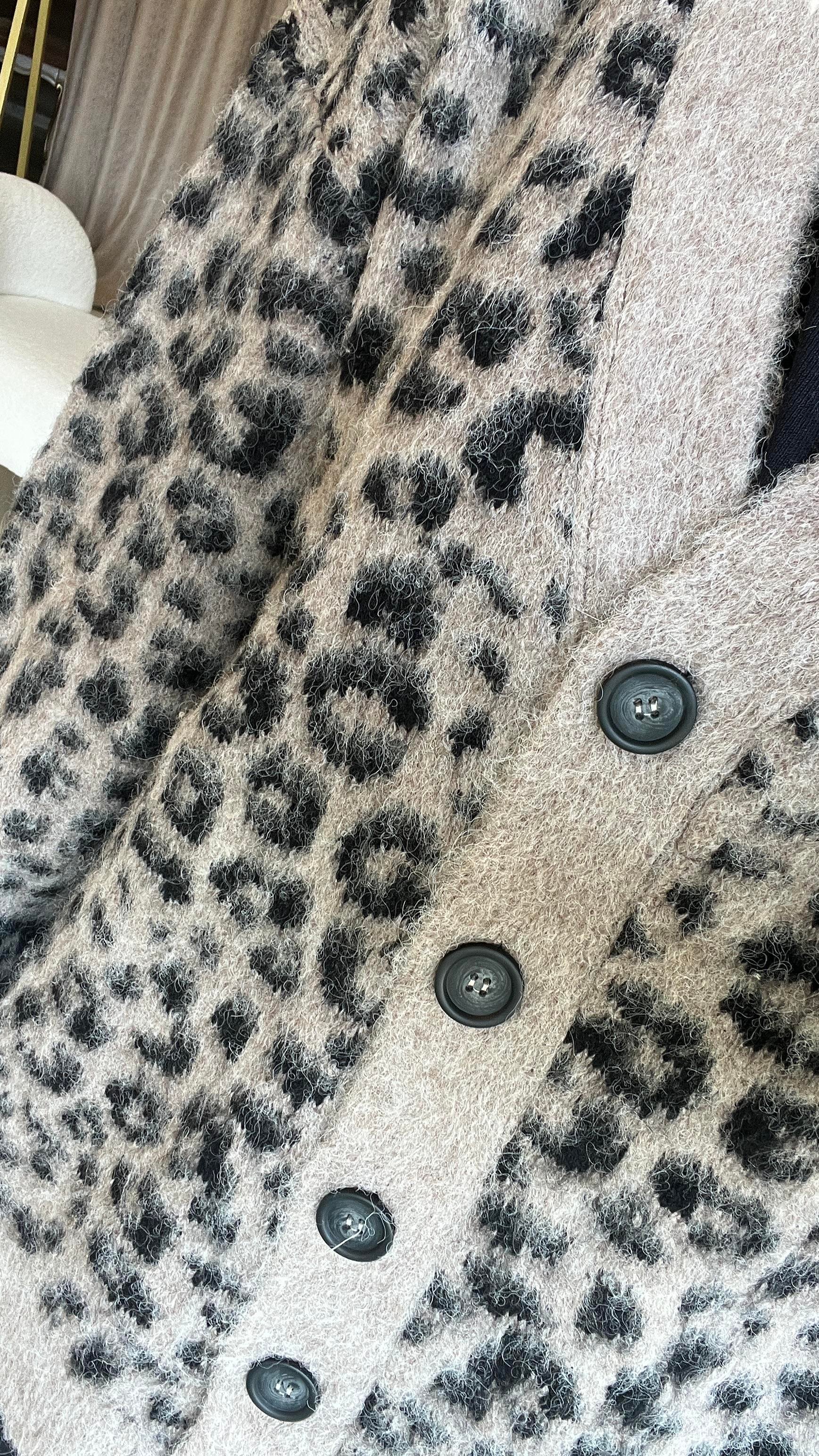 60273 V YAKA LEOPAR ŞARDONLU TRİKO HIRKA