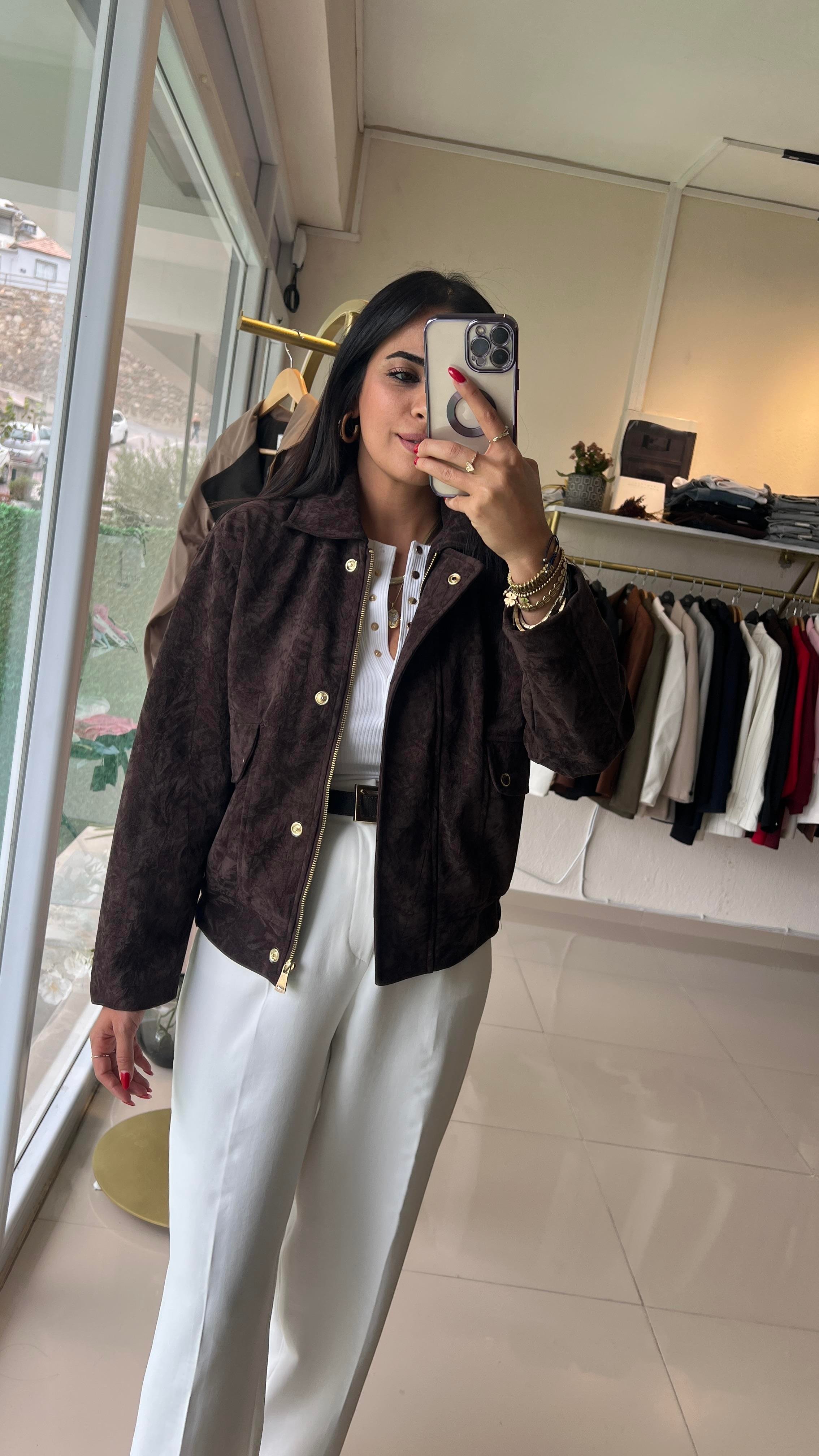 Acı Kahve , Süet , Premium Bomber Ceket