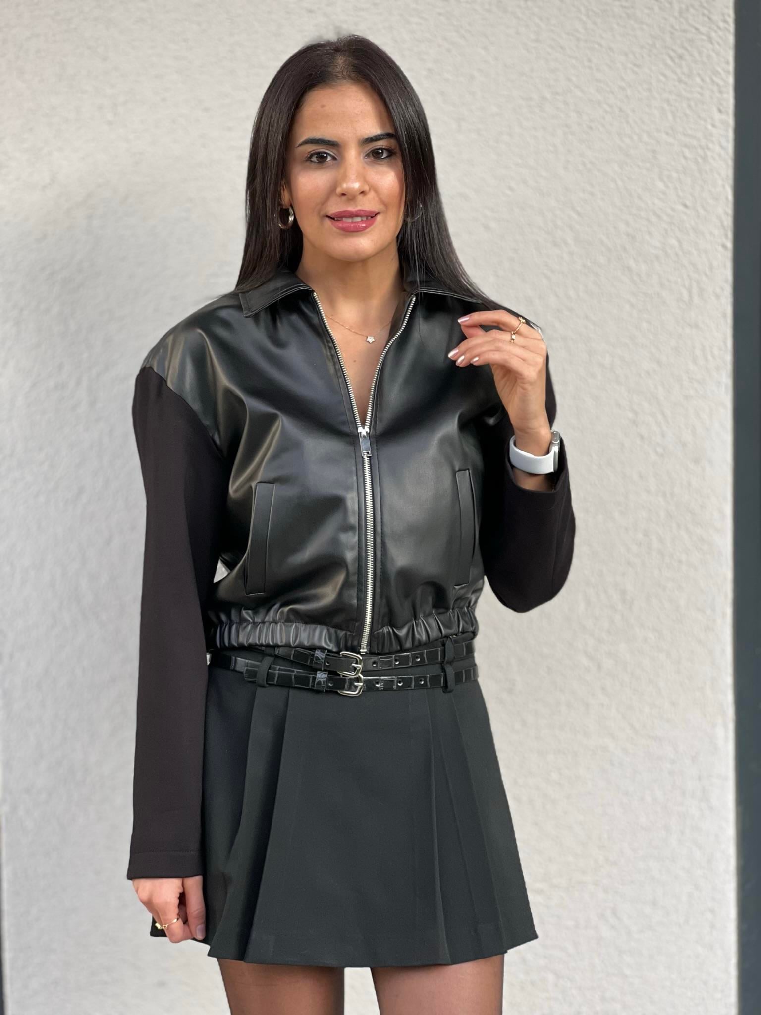 DİLVİN DERİ GÖRÜNÜMLÜ CEKET 