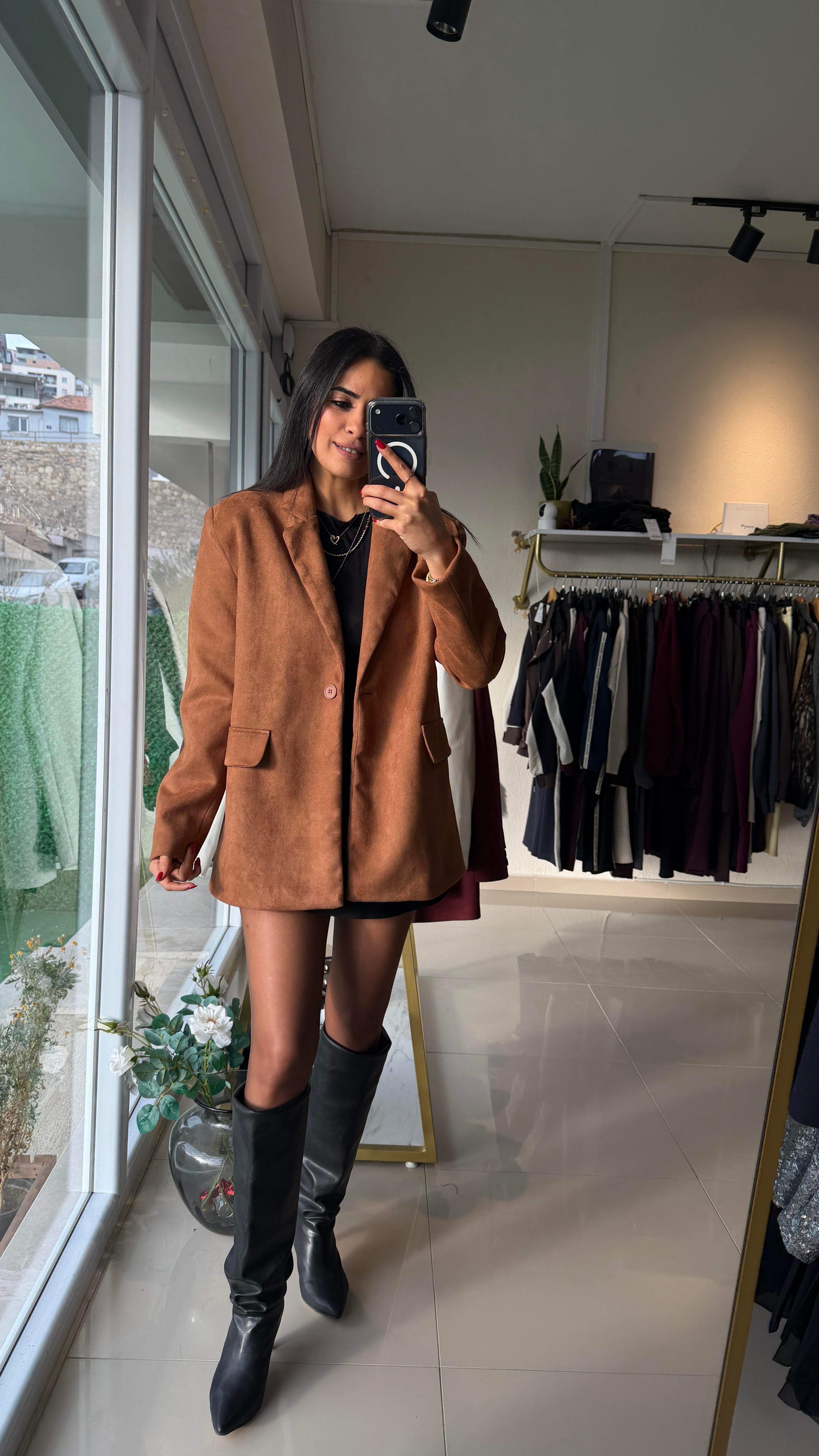 İÇİ ASTARLI SÜET BLAZER CELET TABA