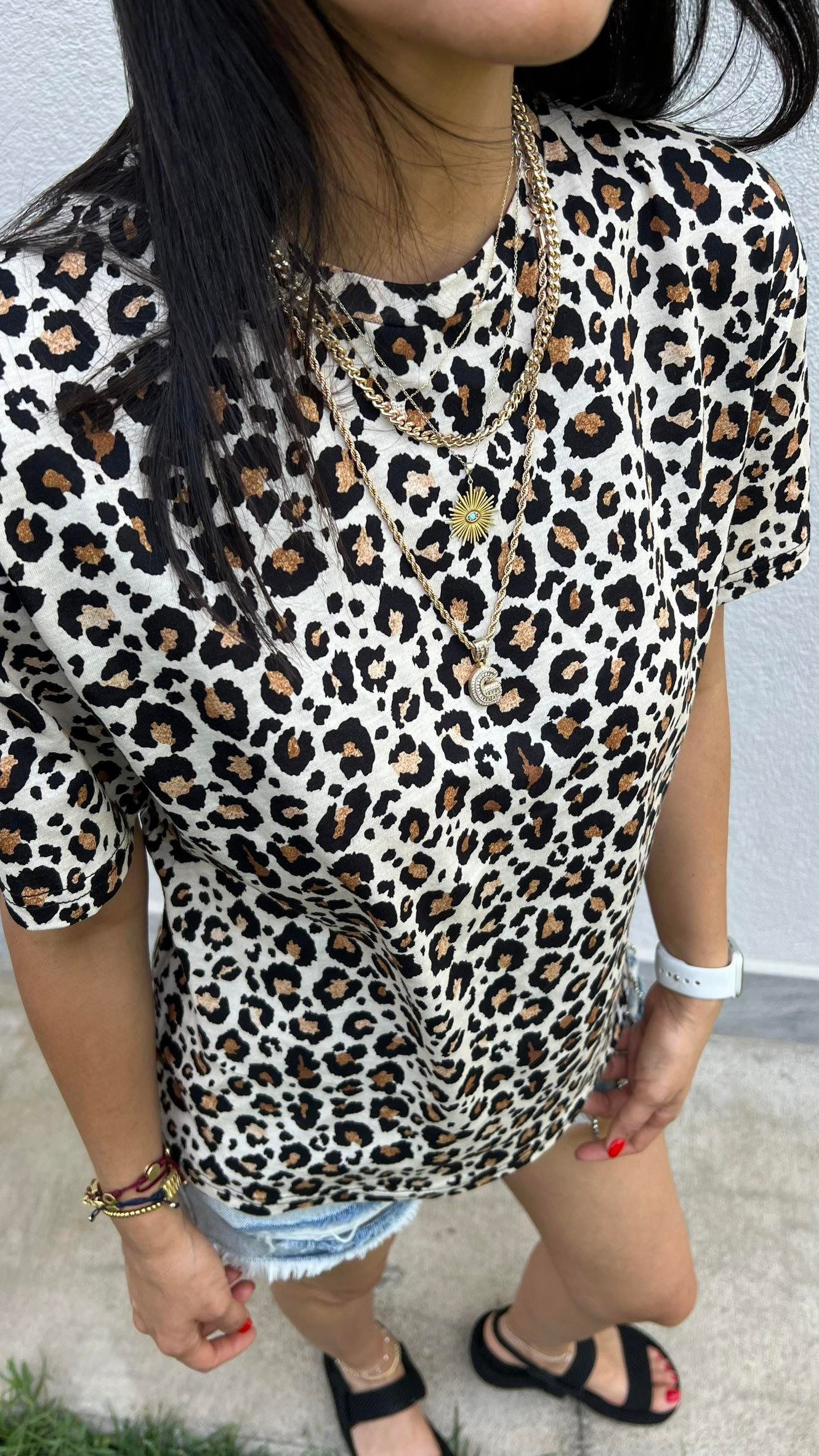Leopar Desenli Tshirt