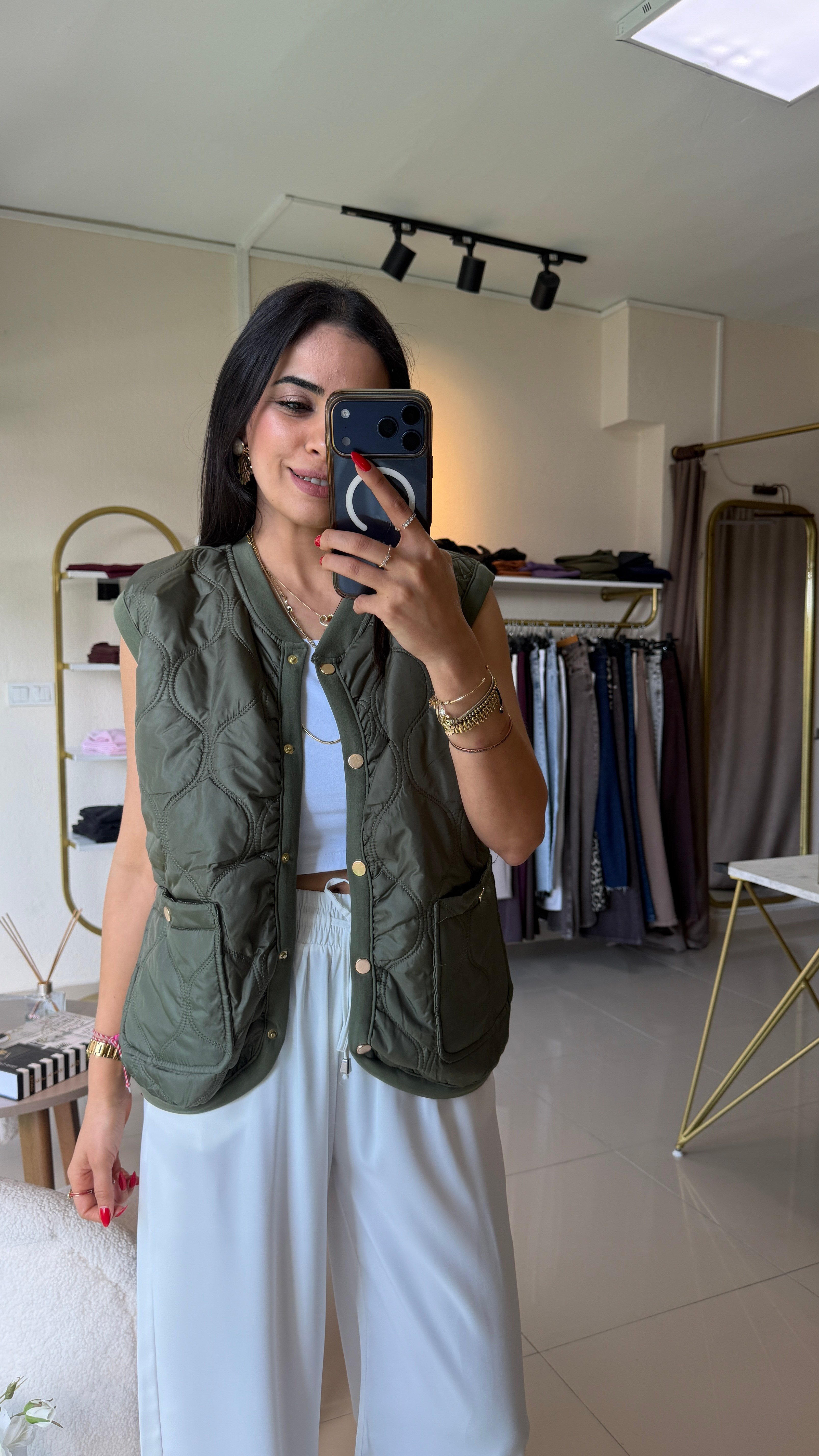 Orjinal Model , Kapitone Yelek Haki