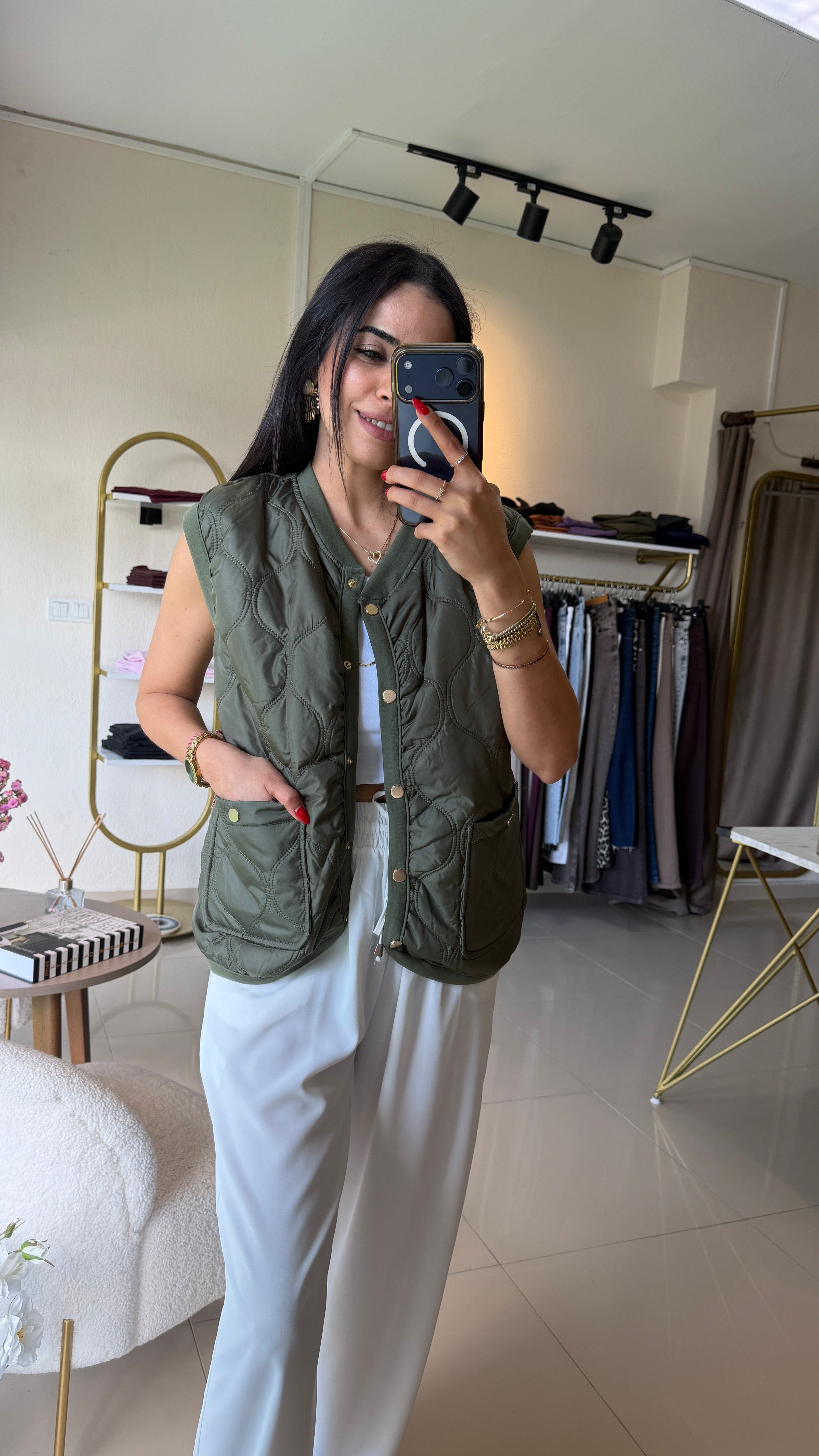Orjinal Model , Kapitone Yelek Haki