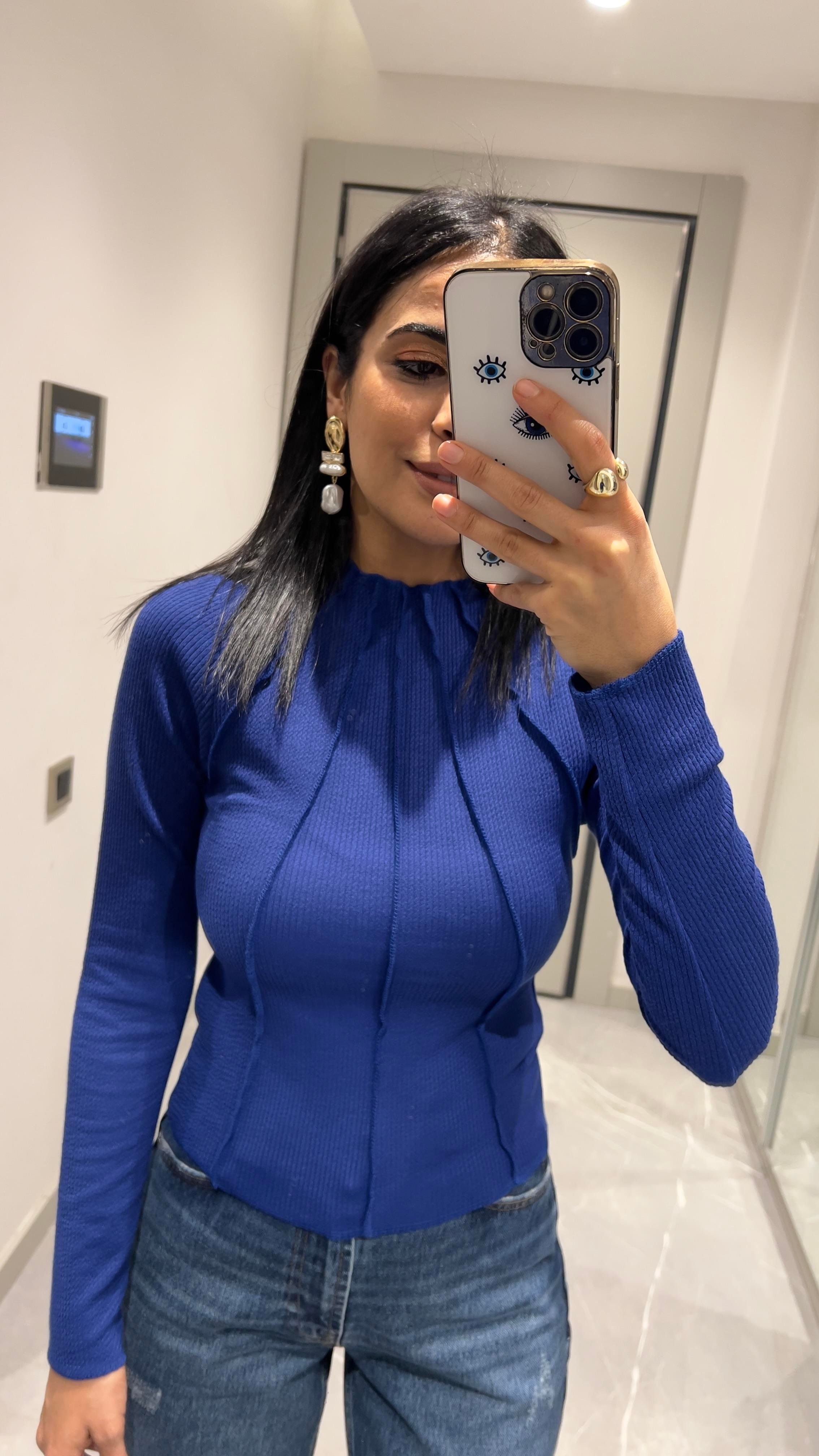 PARÇALI ZARA MODEL BLUZ SAKS