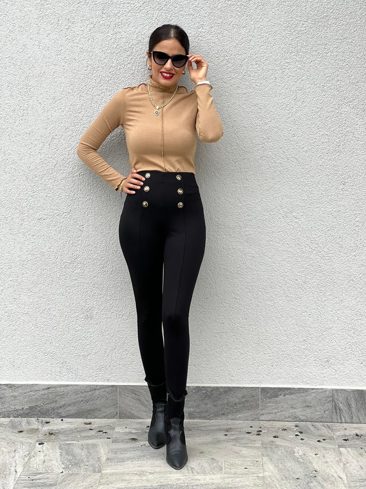 YARIM BOĞAZ CAMEL FİTİLLİ KAZAK 