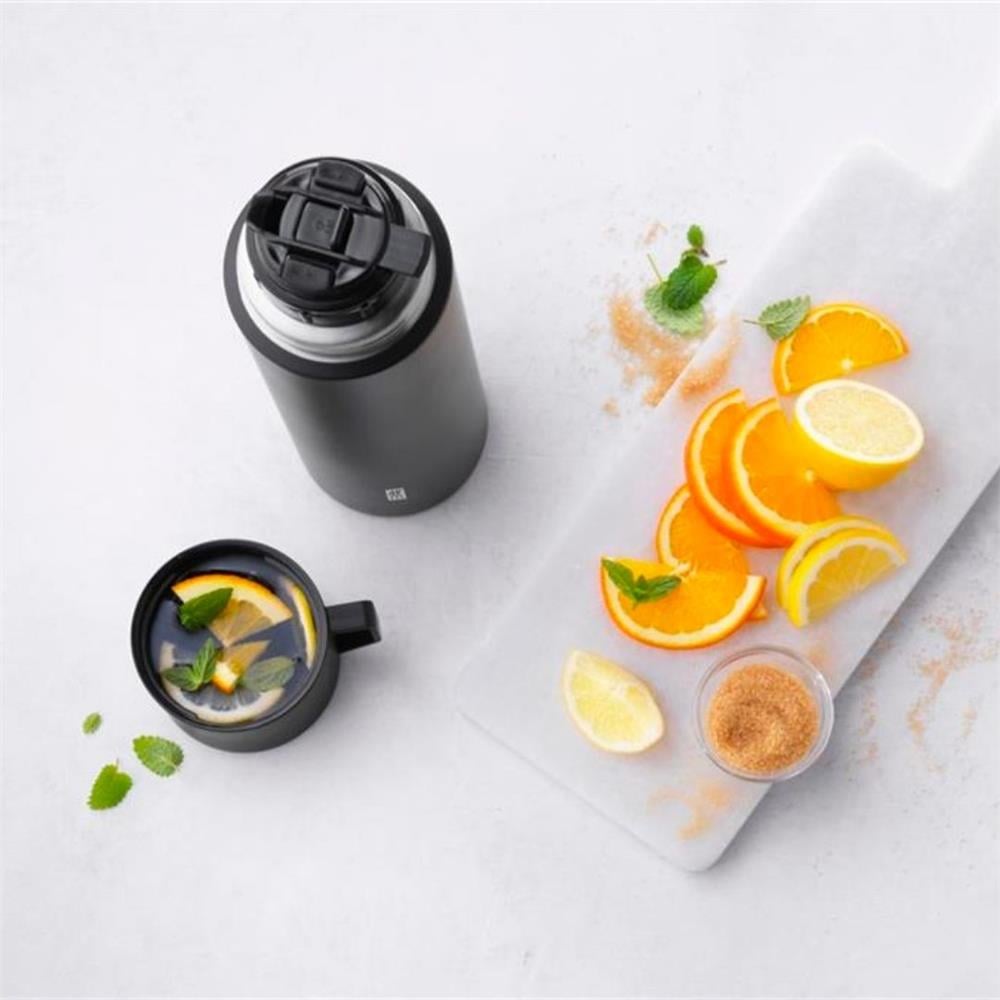 BARDAKLI TERMOS, 1 LT | SİYAH