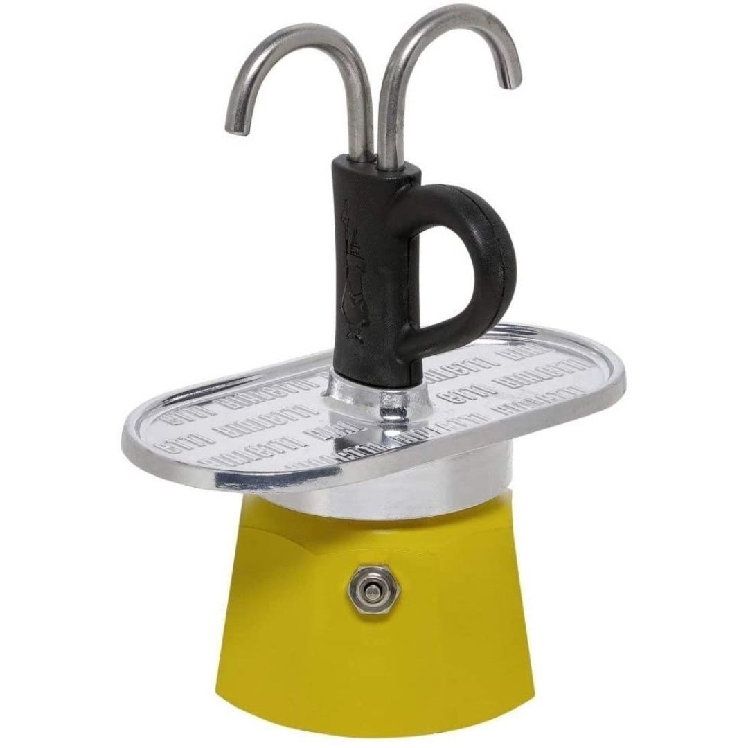 Bialetti Lichtenstein Mini Express Moka Pot 2 Cup + 2 Fincan Sarı