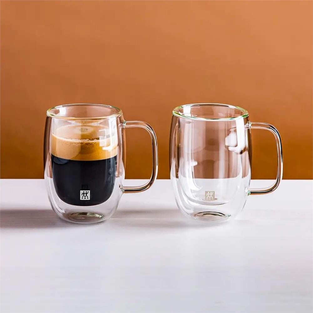 ÇİFT CAMLI KULPLU 2'Lİ ESPRESSO BARDAK SETİ - 80 ML