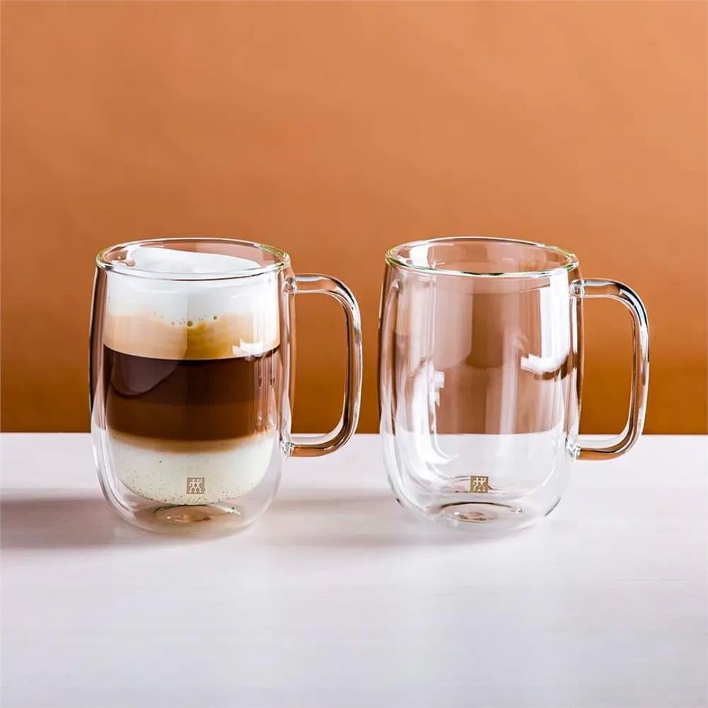 ÇİFT CAMLI KULPLU 2'Lİ LATTE MACCHİATO BARDAK SETİ - 450 ML