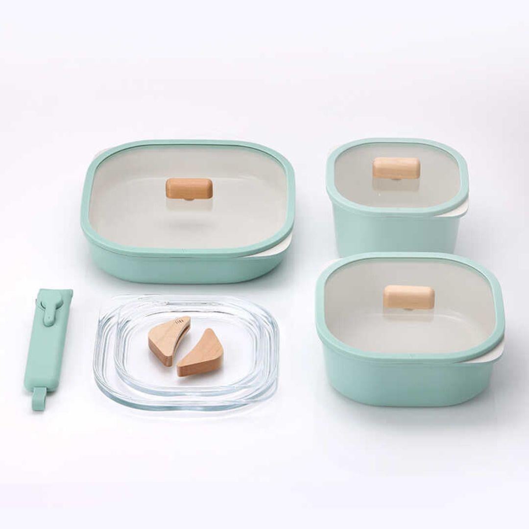 Fika Comfort Mint Yeşil Tencere ve Tava Seti 10 Parça