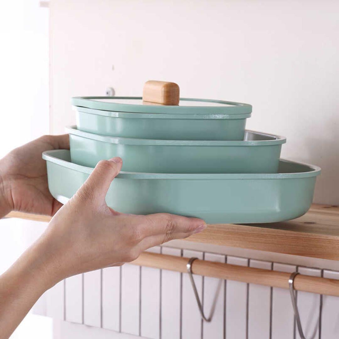 Fika Comfort Mint Yeşil Tencere ve Tava Seti 10 Parça