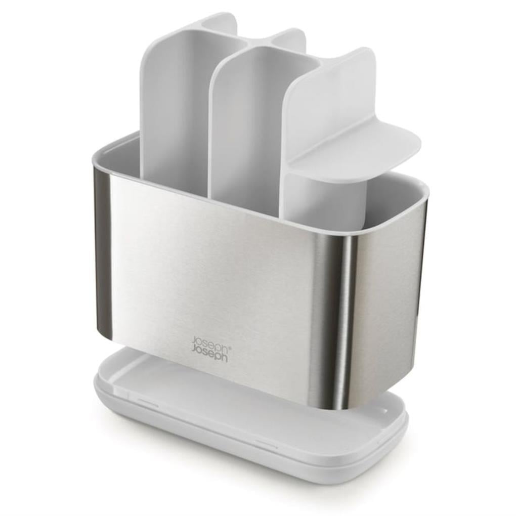 JJ EasyStore Steel Büyük Diş Fırçalık - Beyaz/Çelik
