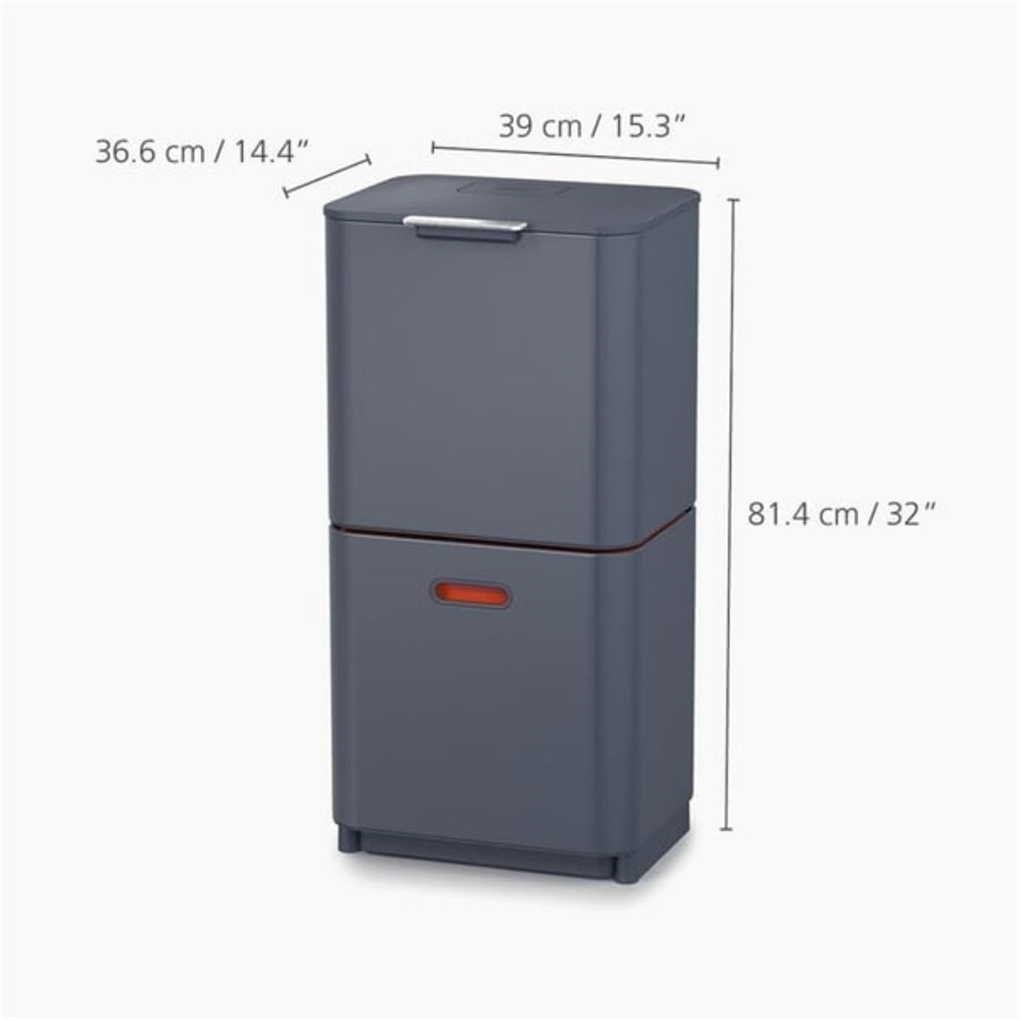 Joseph Joseph Totem Max 60 Litre Atık & Geri Dönüşüm Çöp Kovası - Antrasit