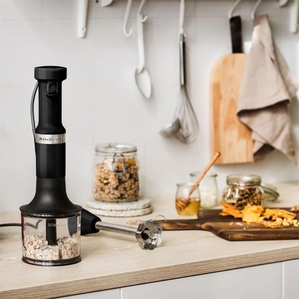 KitchenAid Aksesuarlı El Blenderı 5KHBV83EBM - Matte Black (Mat Siyah Kablolu El Blender Seti)