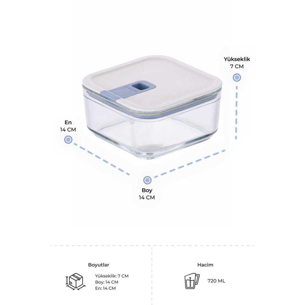 Neoflam Perfect Seal Kare Cam Saklama Kabı 720Ml