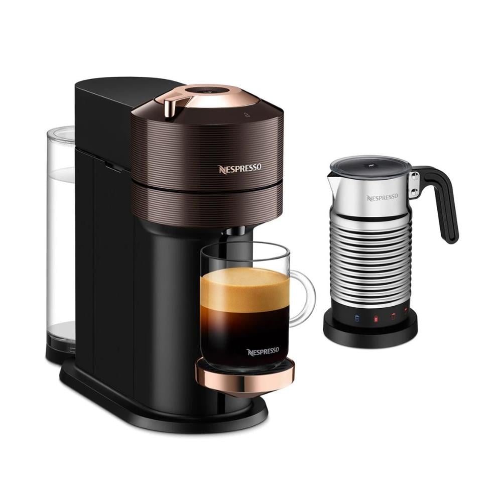 Nespresso Vertuo Next Premium Bronz Kahverengi Kahve Makinesi ve Süt Köpürtücü