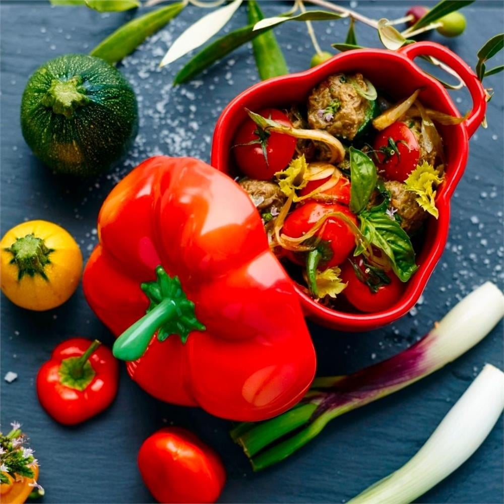 SERAMİK BİBER KASE, KIRMIZI