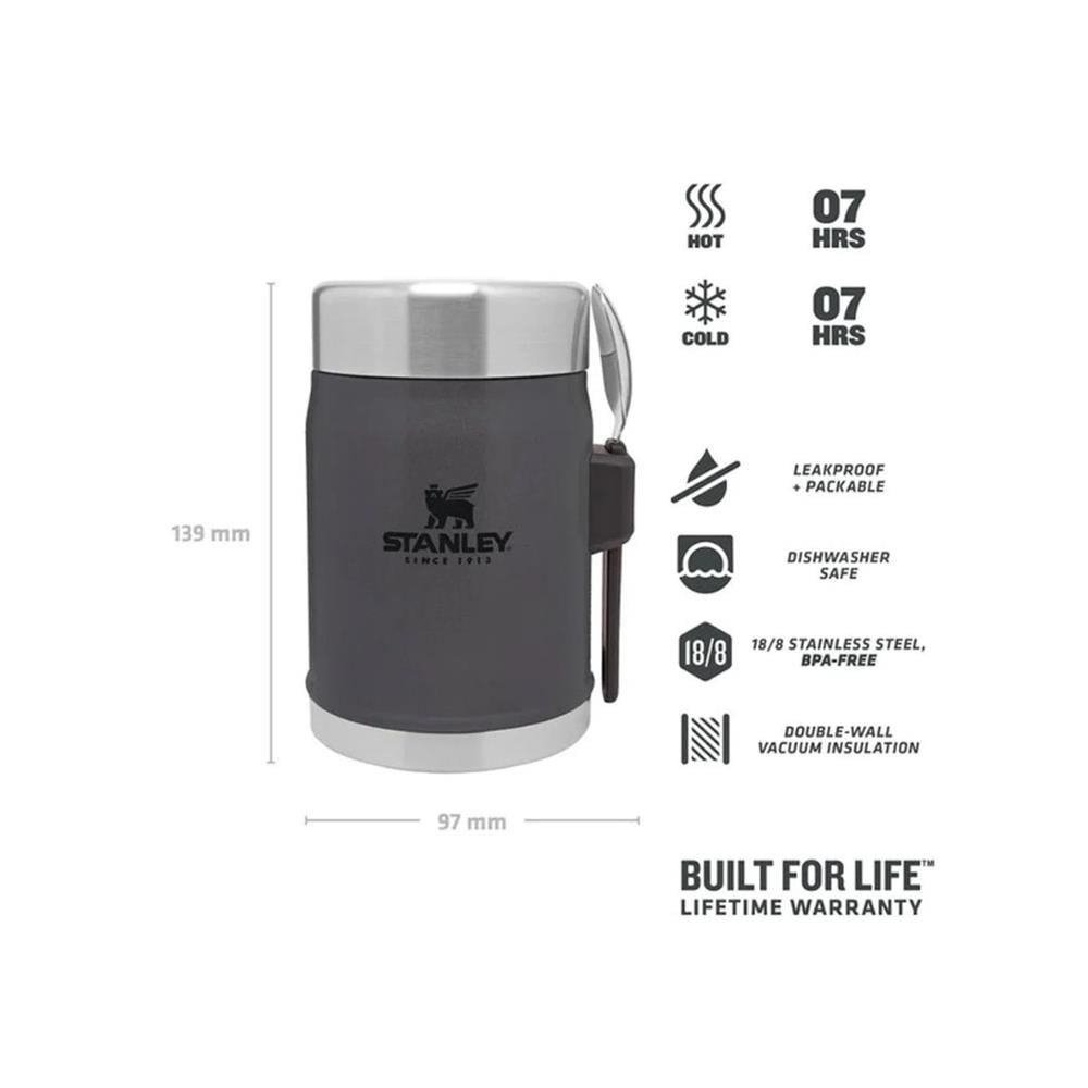 Stanley Klasik Paslanmaz Çelik Yemek Termosu Kaşıklı 0,40 LT - Füme