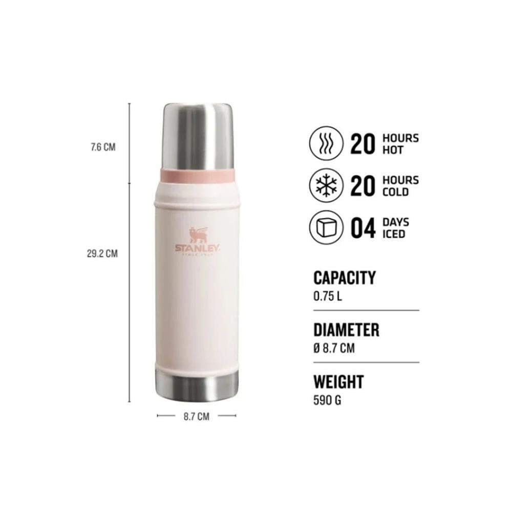 Stanley Klasik Vakumlu Paslanmaz Çelik Termos 0.75 LT - Açık Pembe