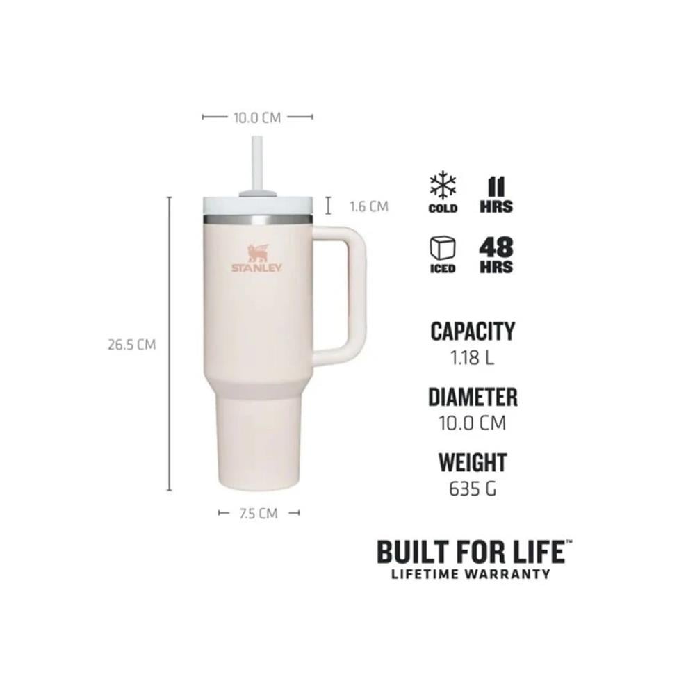 Stanley Quencher Pipetli Termos Bardak 1.18 Lt Açık Pembe