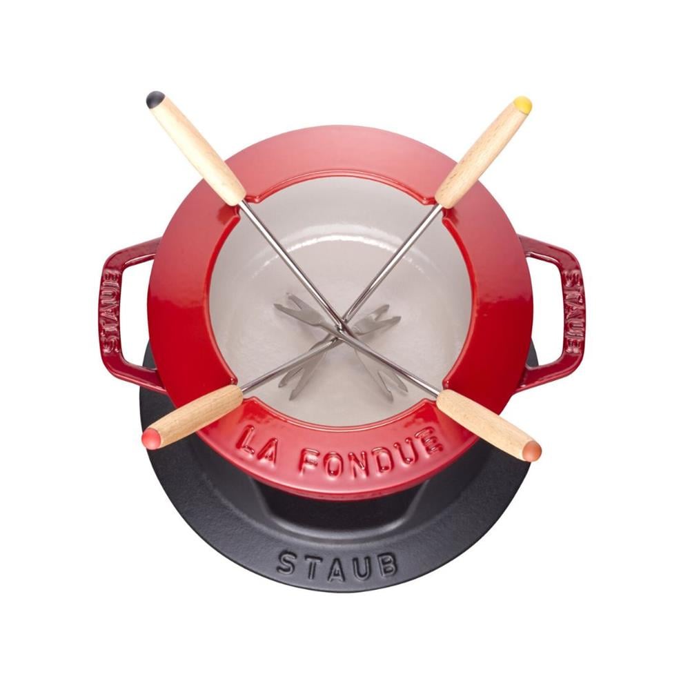 Staub Döküm Fondü Seti, Kiraz, 16 cm 8 Parça