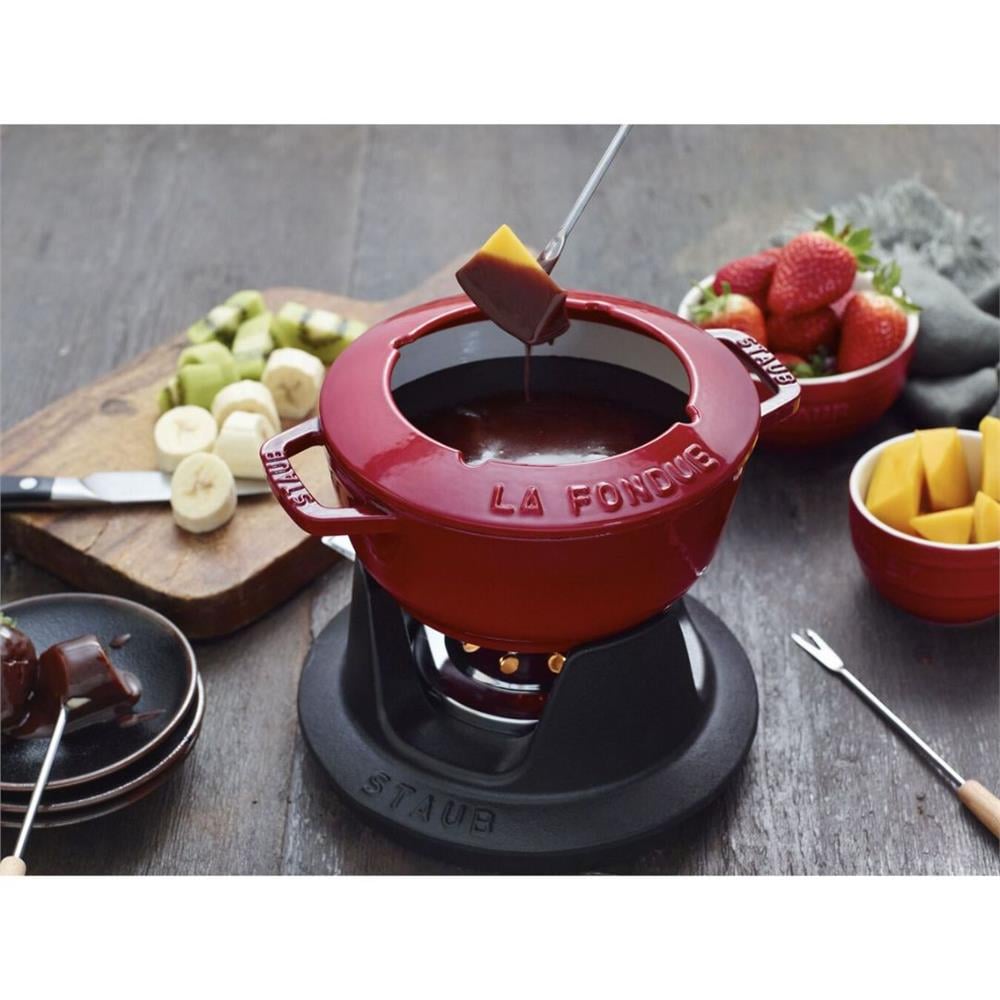 Staub Döküm Fondü Seti, Kiraz, 16 cm 8 Parça
