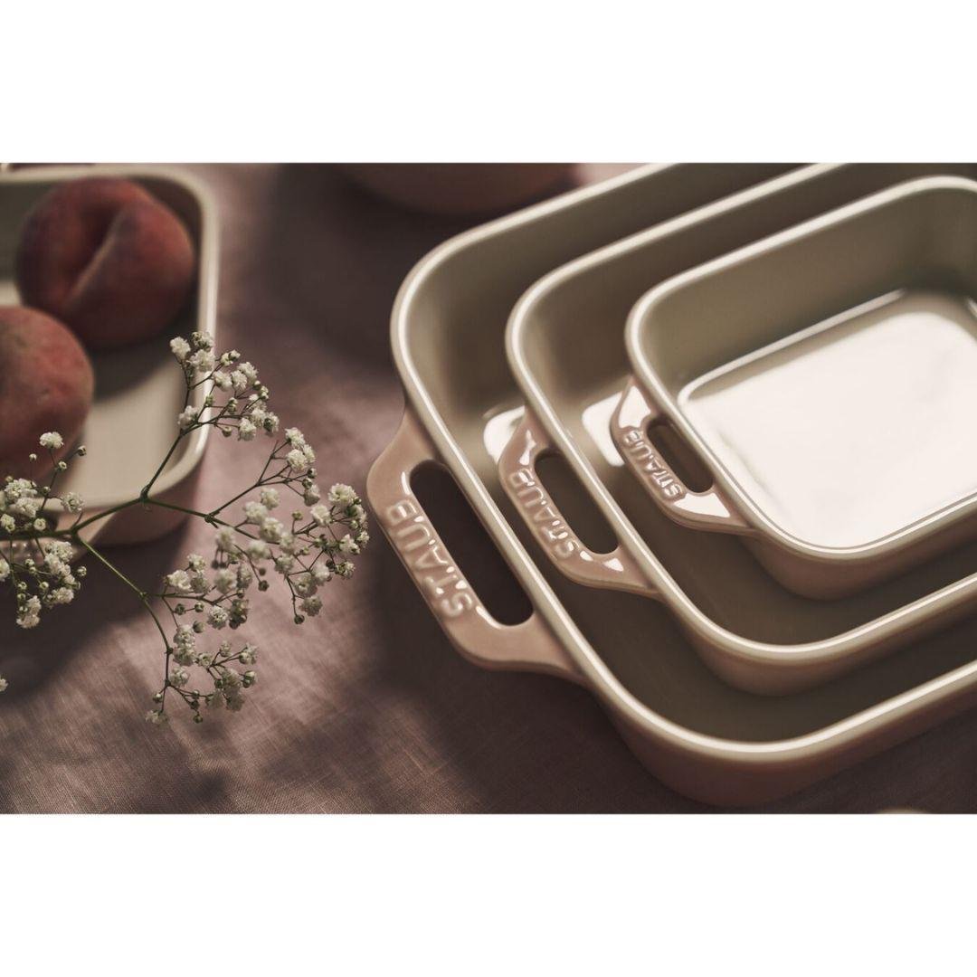 Zwilling Seramik Dikdörtgen Fırın Kabı Seti, 3 Parça, Pembe