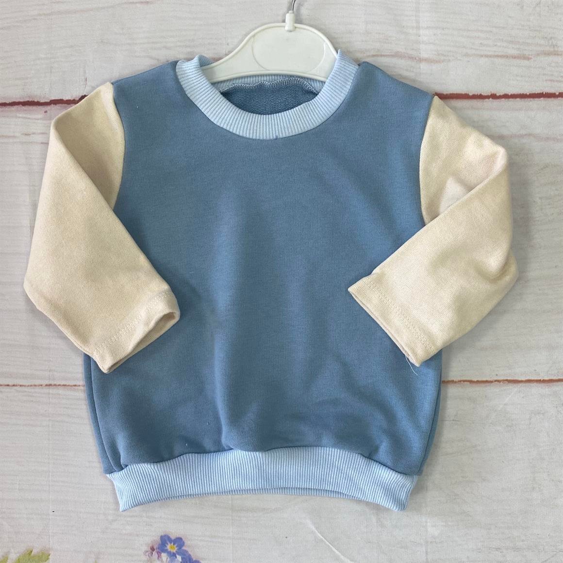 6-12 Ay Üç İplik Şardonlu Bebek Sweatshirt