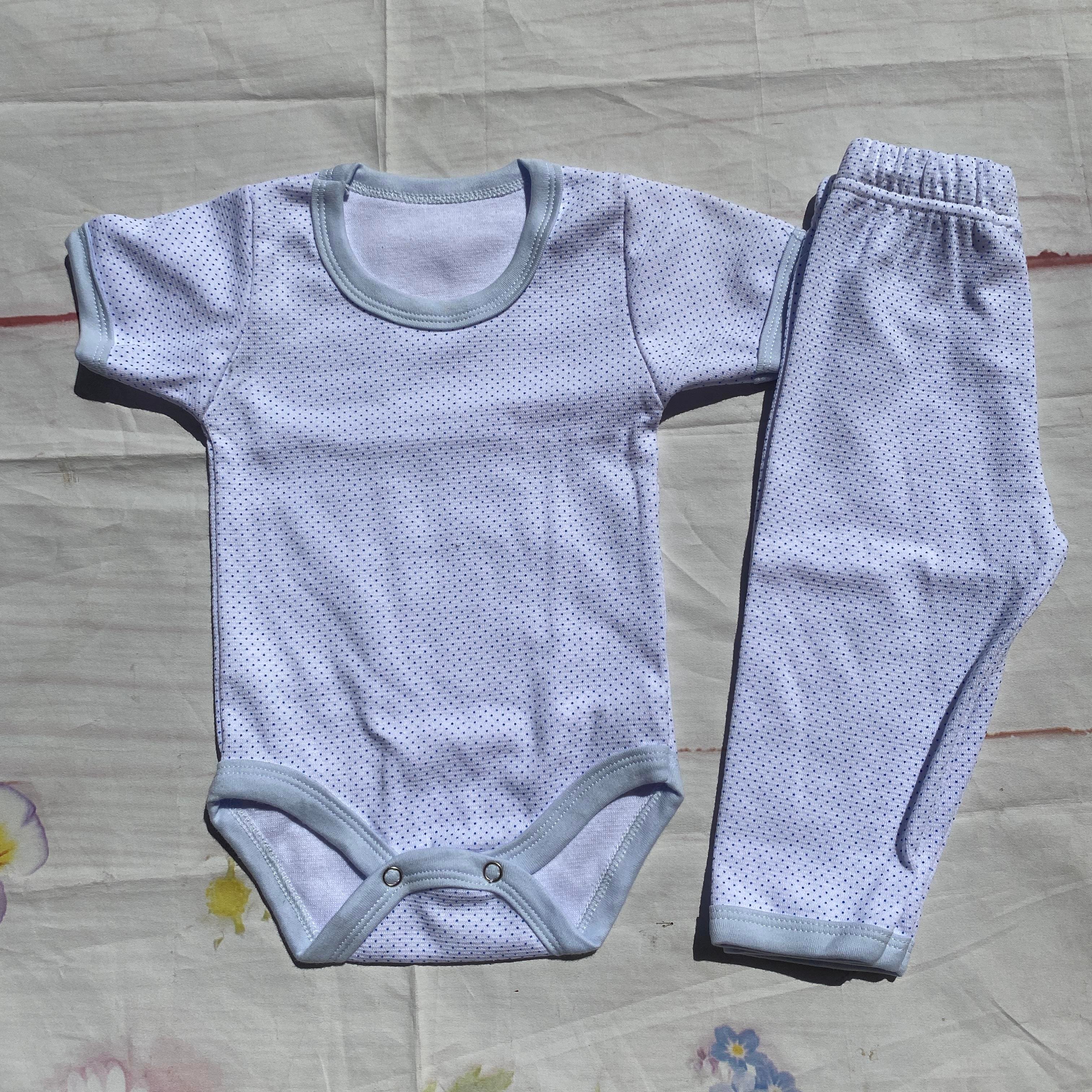 Mavi Noktalı Body Seti 3-6 Ay