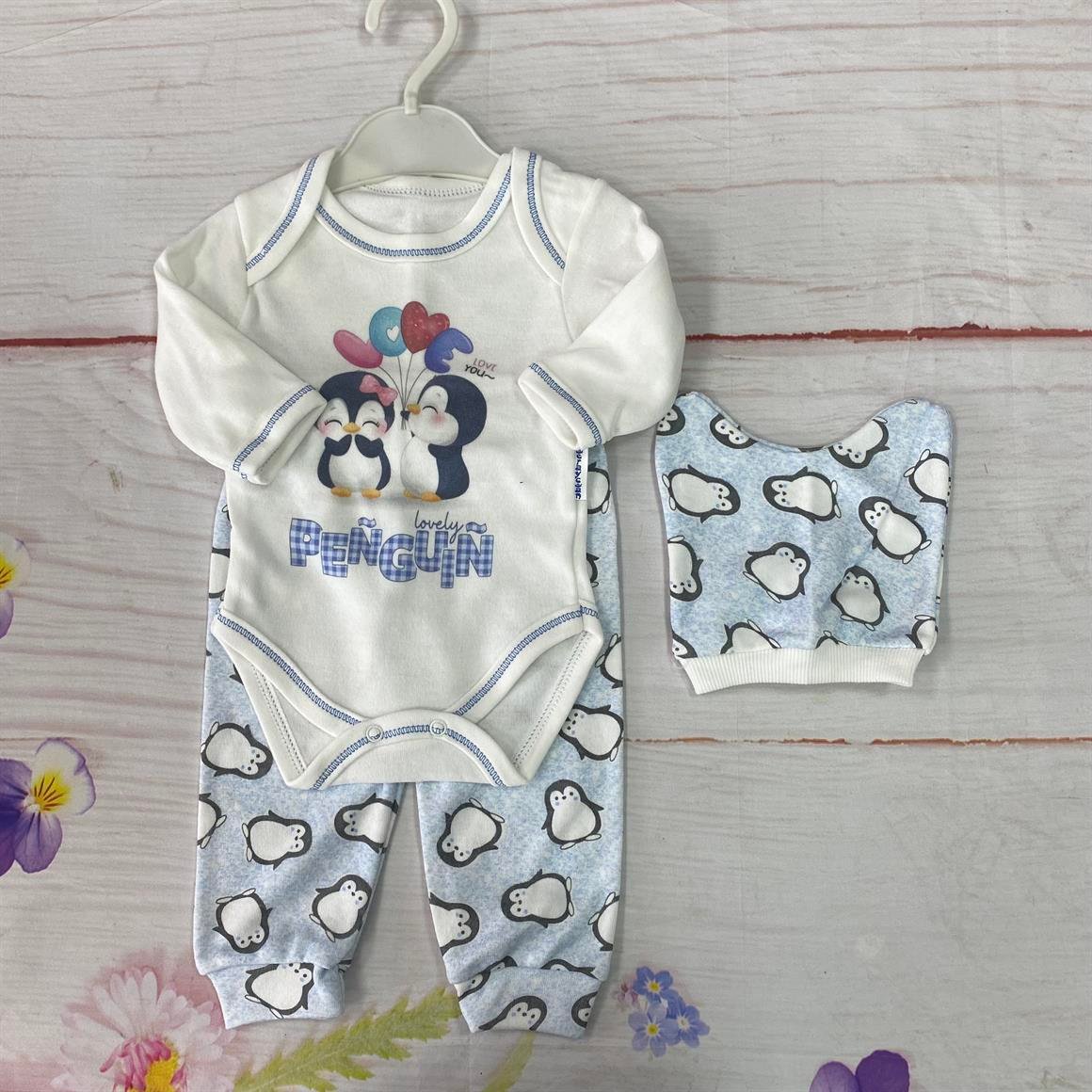 Minik Penguen 3'lü Body Seti