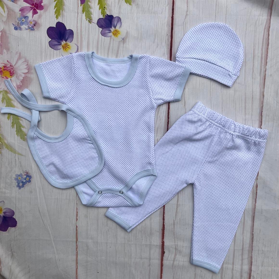 Siyah Noktalı 4'lü Body Seti