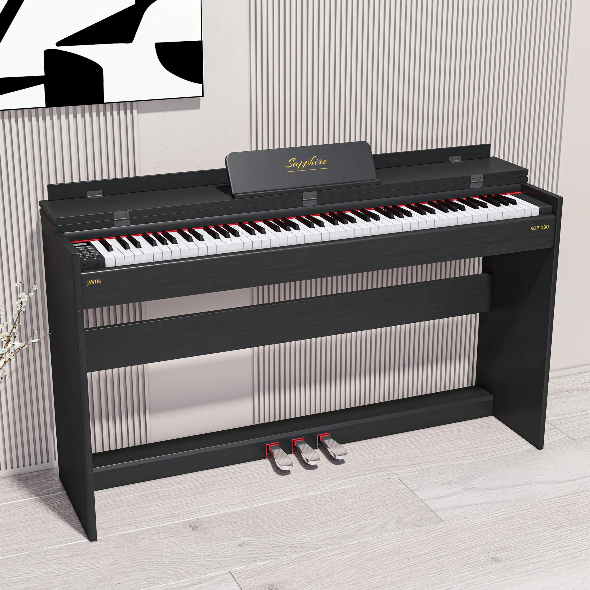 Jwin Sapphire SDP-130 Tuş Hassasiyetli 88 Tuşlu Dijital Piyano - Siyah + Tabure