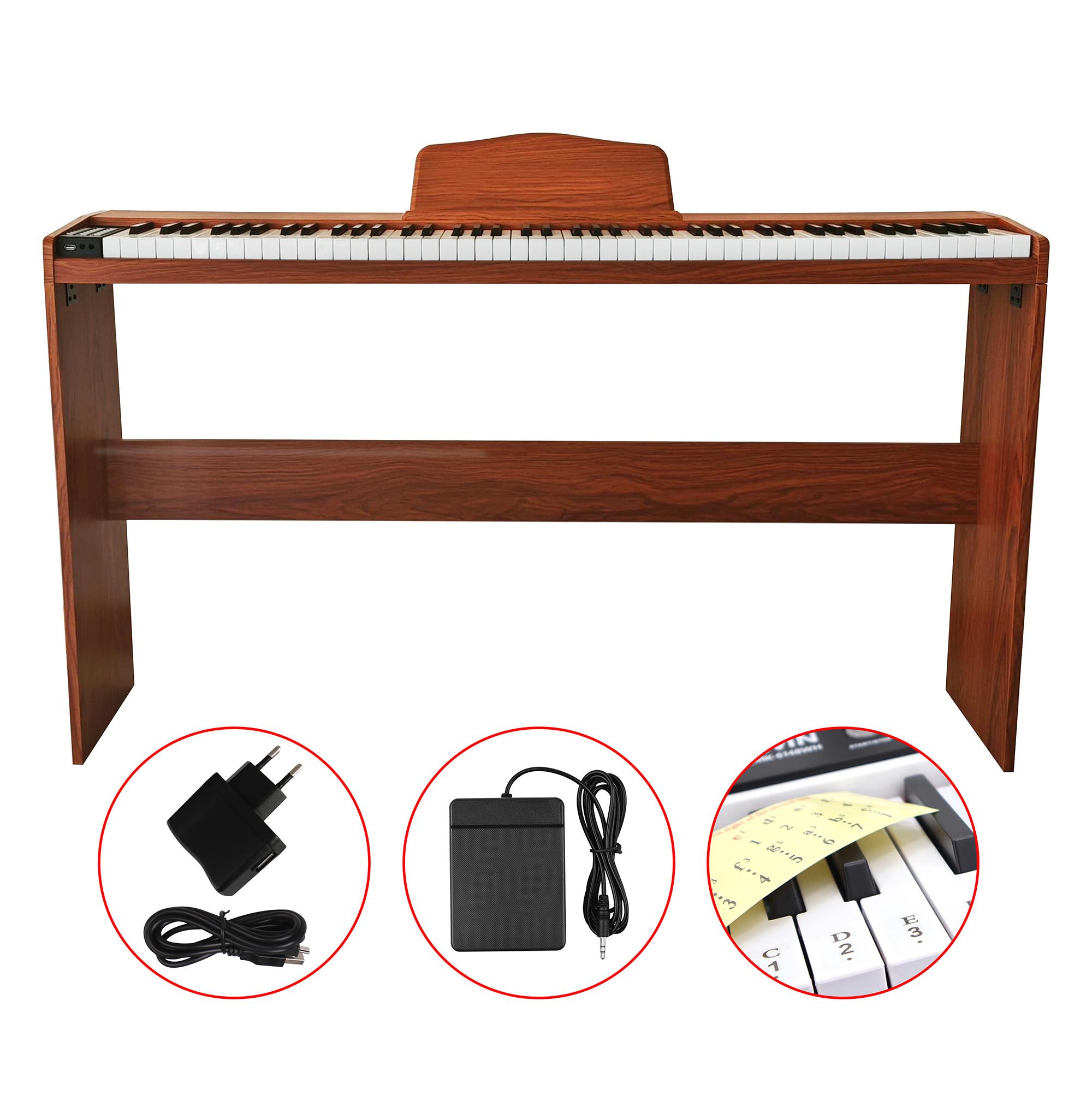 jWIN SDP-88 Tuş Hassasiyetli 88 Tuşlu Dijital Piyano - Kahverengi